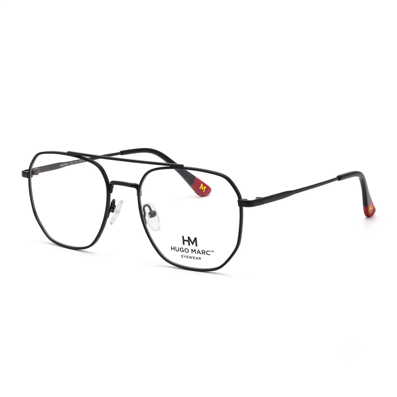 Hugo Marc HM-2002 Premium Aviator Geometric Metal Eyeglasses