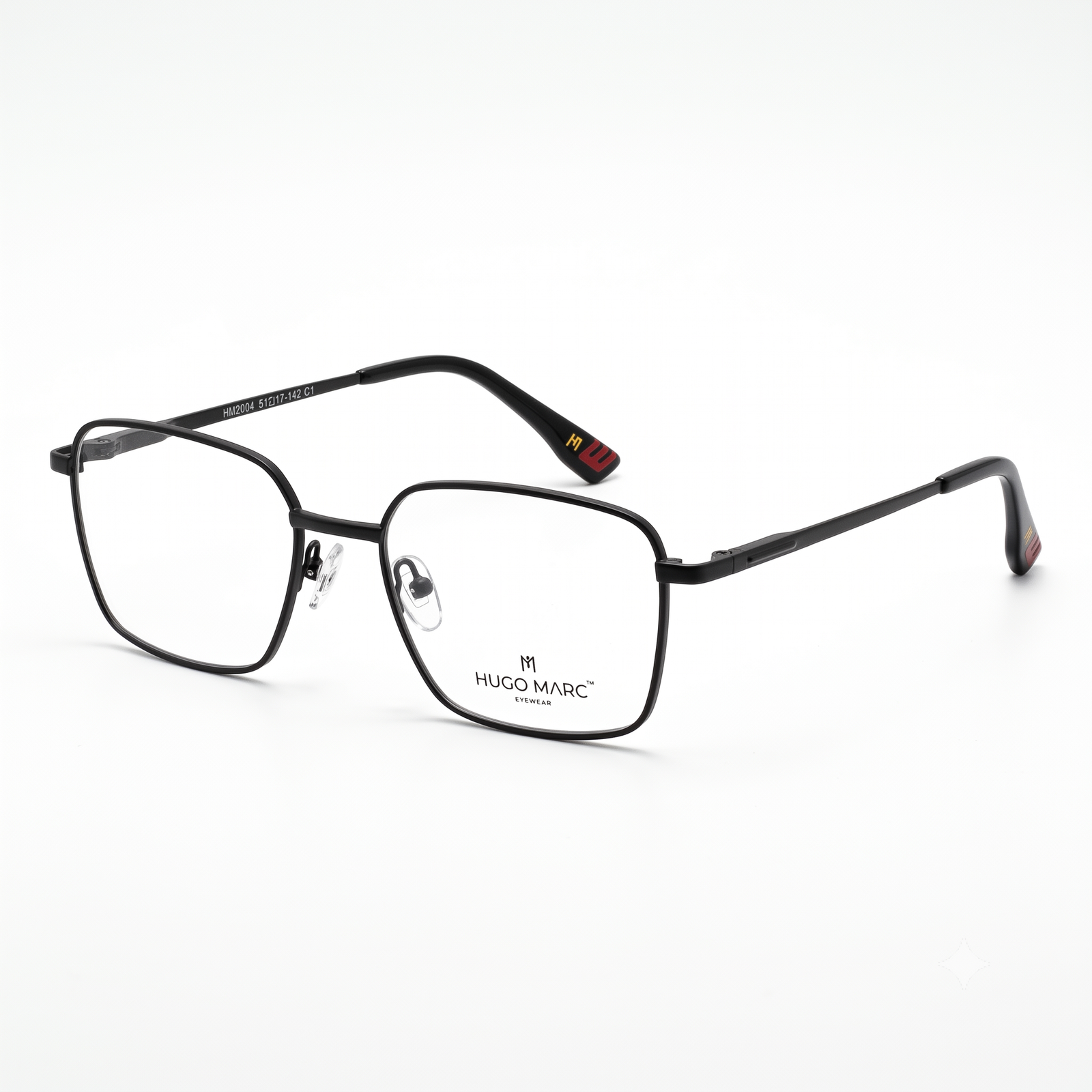 Hugo Marc HM-2004 Premium Rectangular Metal Eyeglasses
