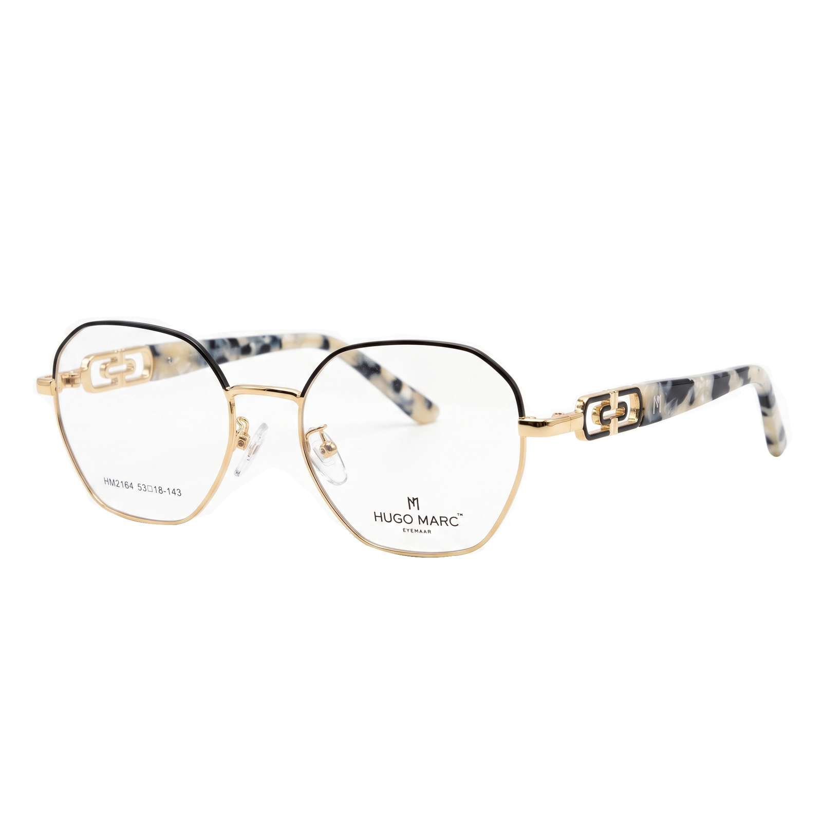 Hugo Marc HM-2164 Premium Geometric Metal Eyeglasses