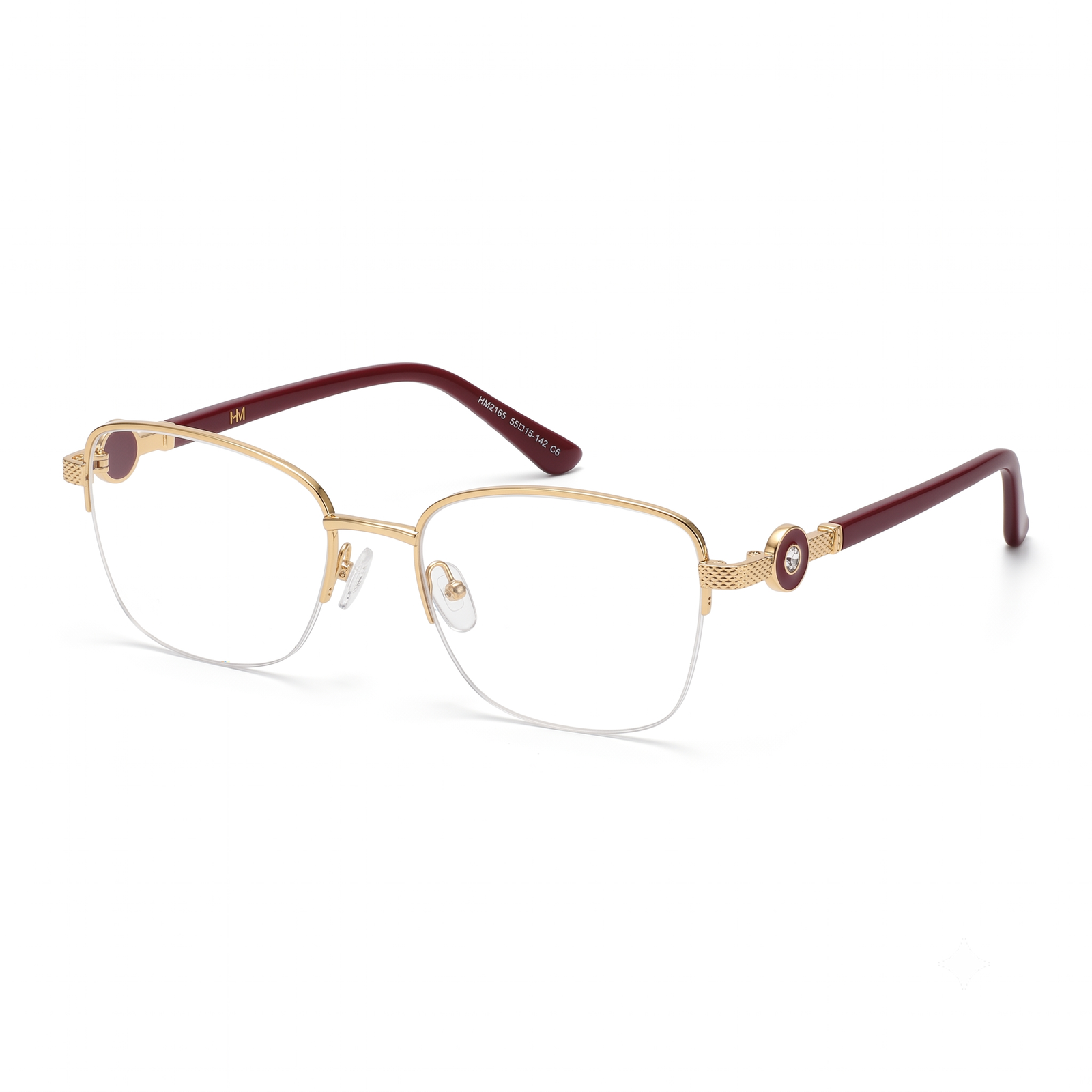 Hugo Marc HM-2165 Premium Half-Rim Geometric Metal Eyeglasses - Image 4