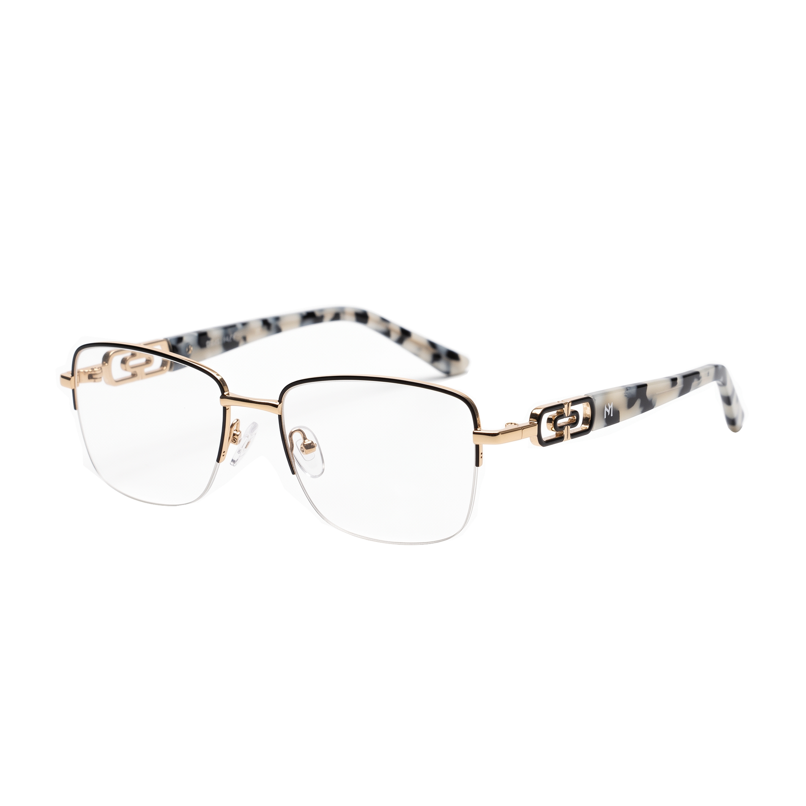 Hugo Marc HM-2167 Premium Half-Rim Rectangular Metal Eyeglasses