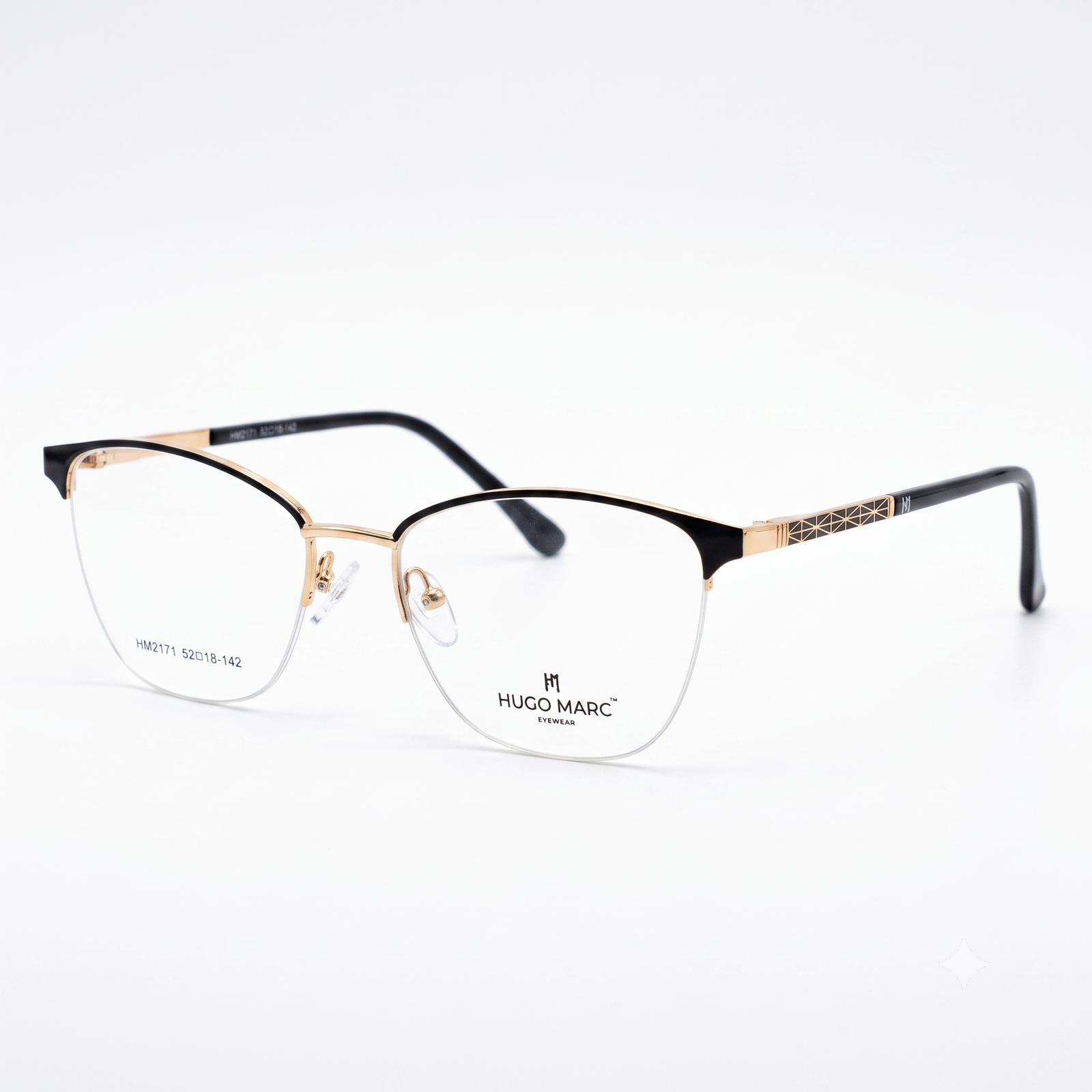 Hugo Marc HM-2171 Women's Lightweight Metal Cat-Eye Optical Eyeglass Frame - Image 2