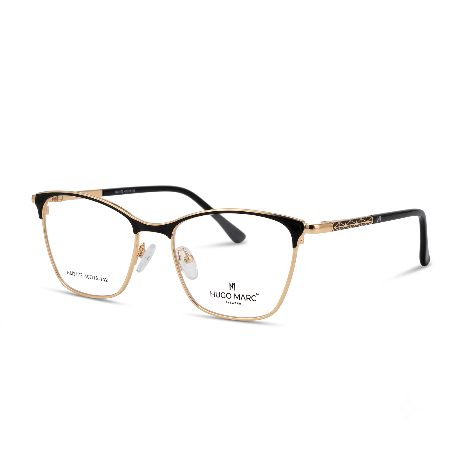 Hugo Marc HM-2172 Premium Cat-Eye Metal Eyeglasses for Women