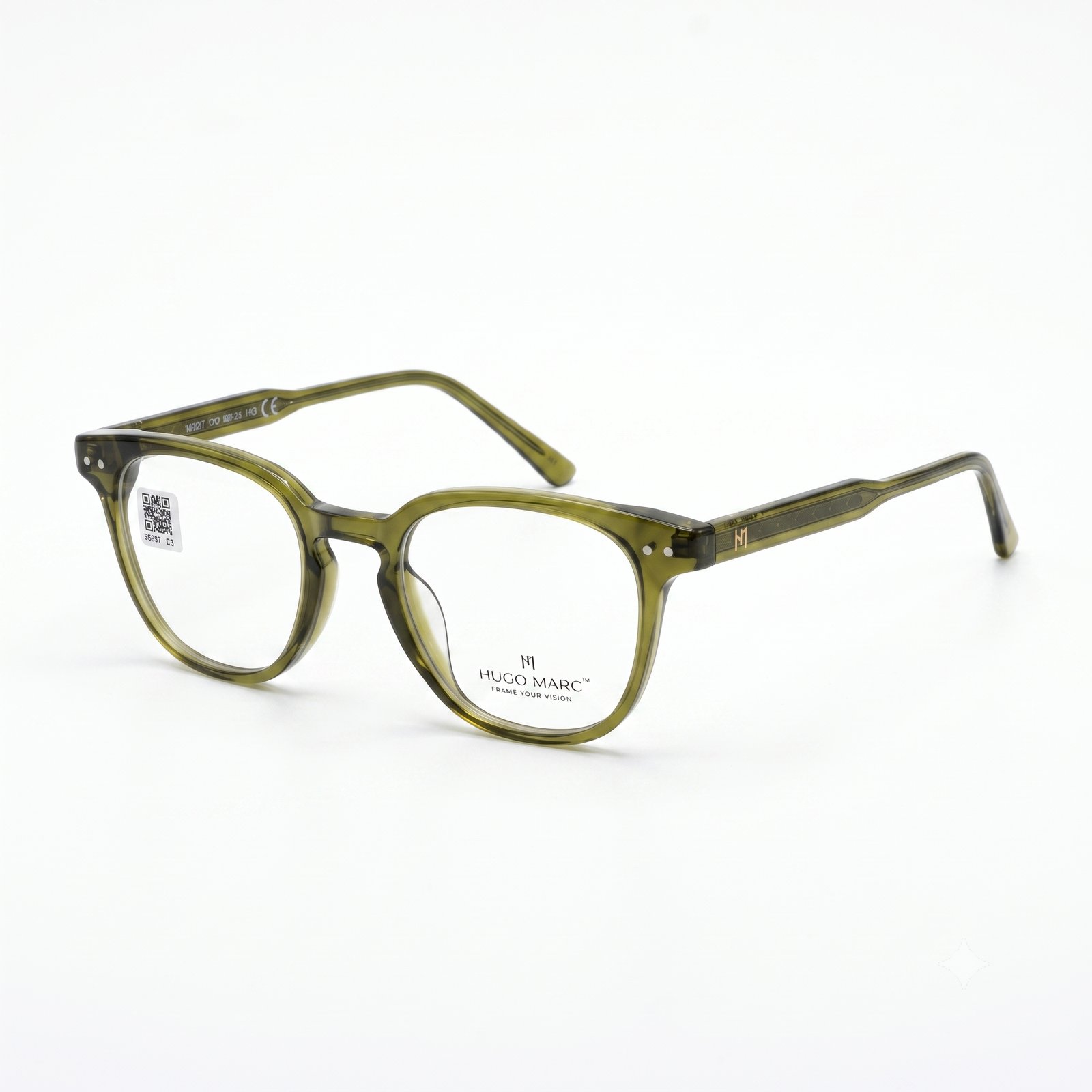 Hugo Marc HM-52607 Premium Lightweight Square Eyeglasses for Men & Women