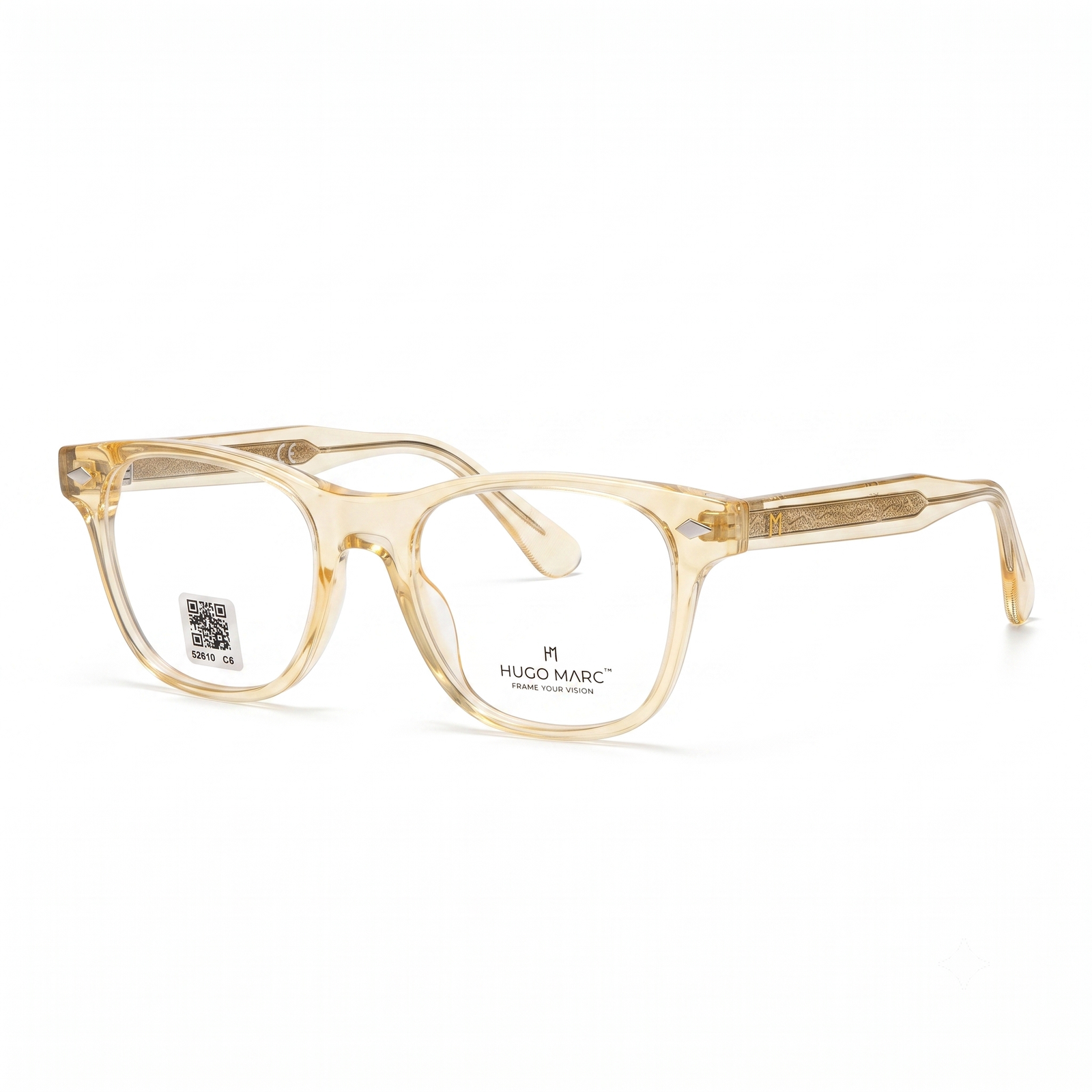 Hugo Marc HM-52610 Premium Square Acetate Eyeglasses for Men & Women | Lightweight Full-Rim Optical Frame