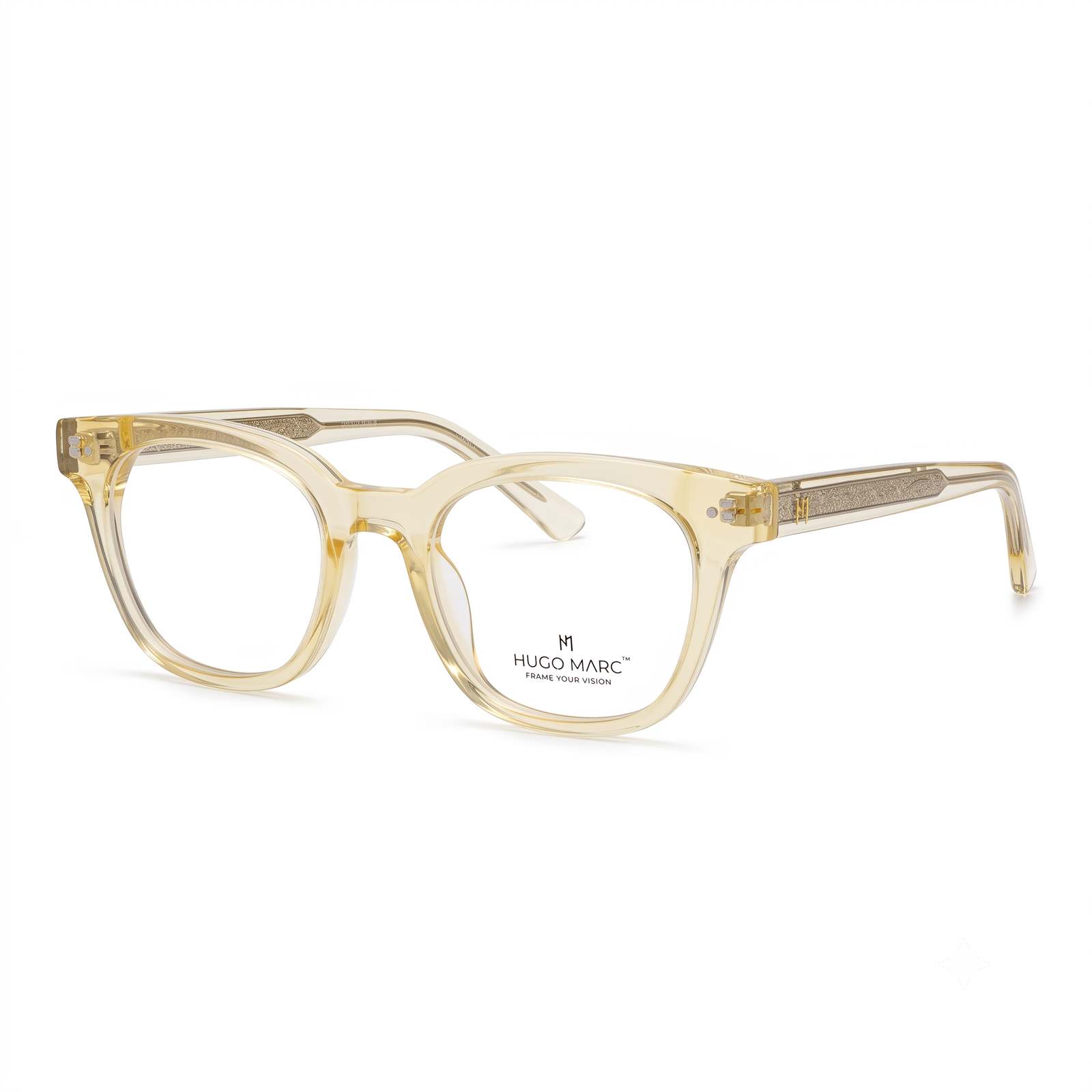 Hugo Marc HM-52611 Premium Square Acetate Eyeglasses for Men & Women | Lightweight Full-Rim Optical Frame