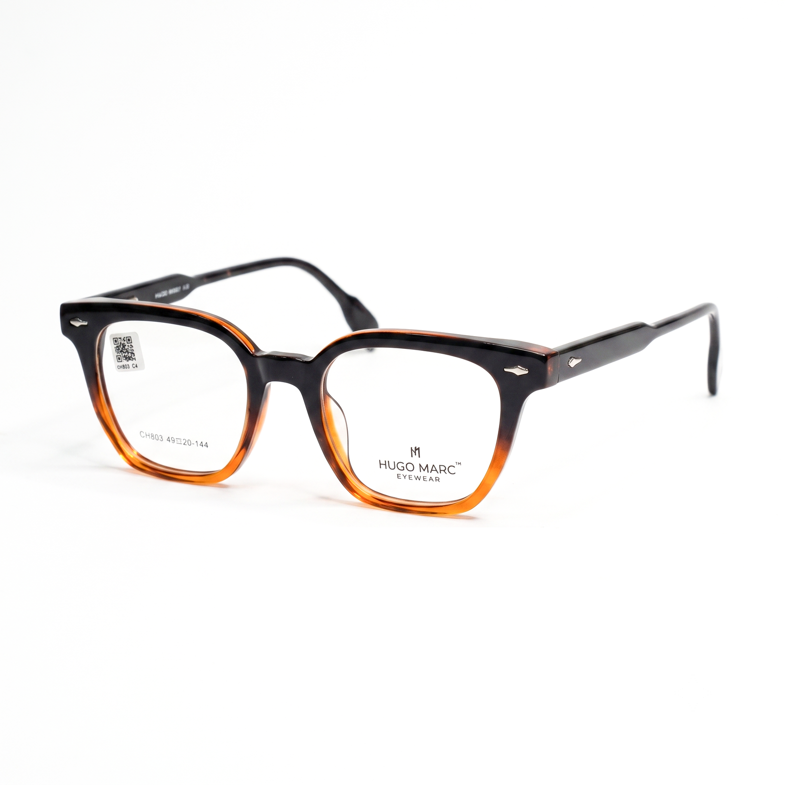 Hugo Marc HM-CH803 Premium Unisex Square Eyeglasses | Lightweight Full-Rim Optical Frame
