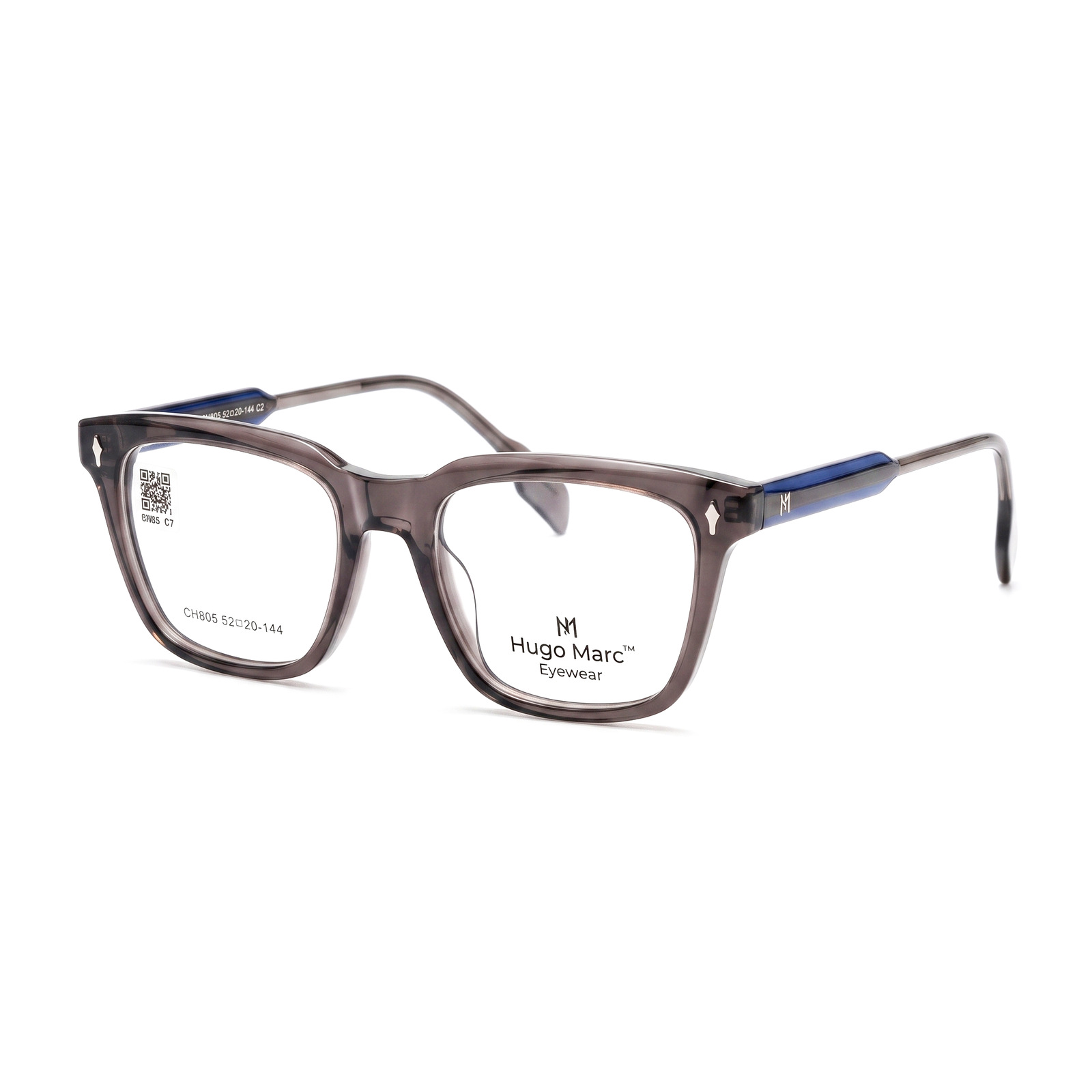 Hugo Marc HM-CH805 Premium Unisex Square Eyeglasses | Lightweight Full-Rim Optical Frame