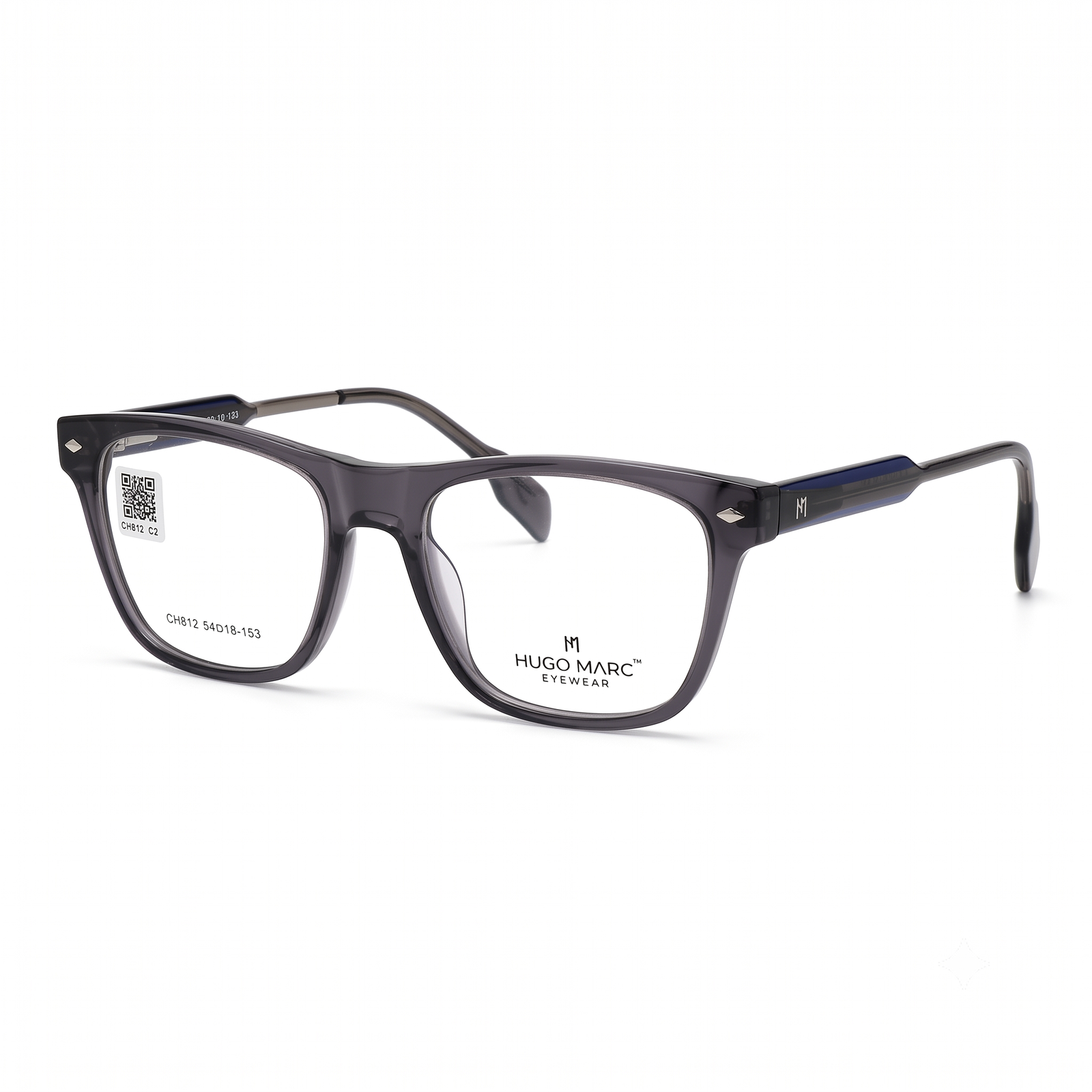 Hugo Marc HM-CH812 Premium Unisex Square Eyeglasses | Lightweight Full-Rim Optical Frame
