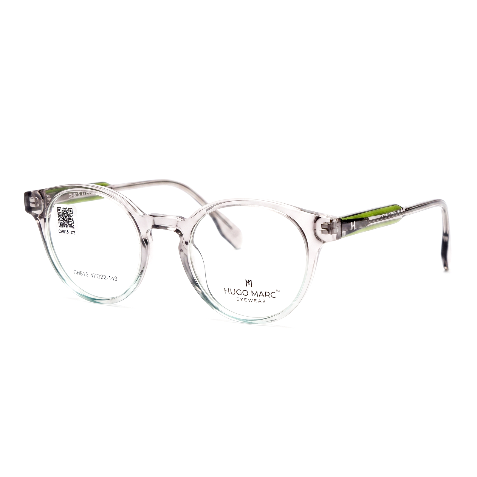 Hugo Marc HM-CH815 Premium Unisex Round Eyeglasses | Lightweight Full-Rim Optical Frame