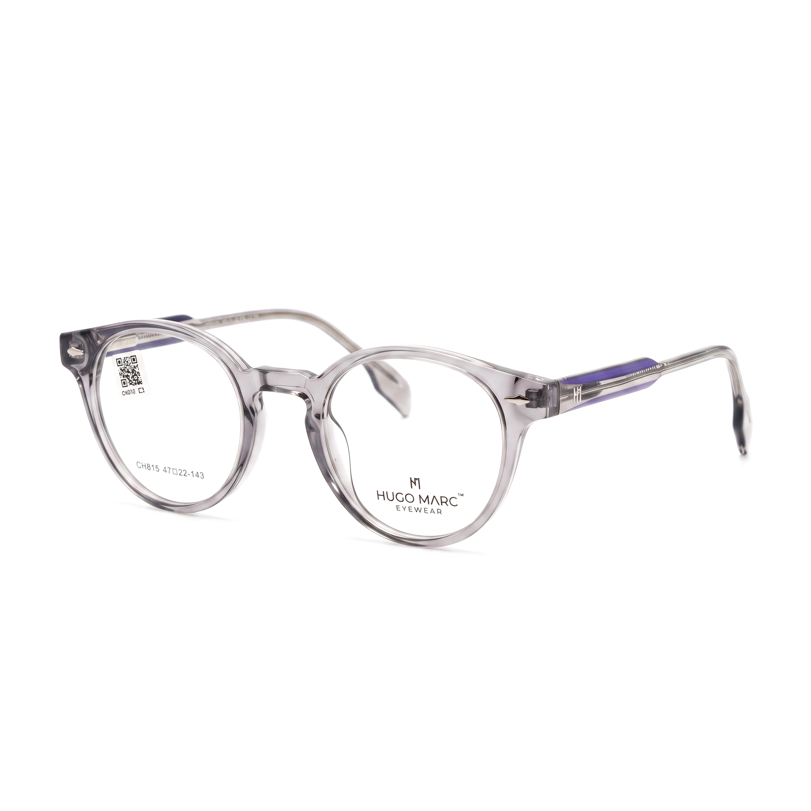 Hugo Marc HM-CH815 Premium Unisex Round Eyeglasses | Lightweight Full-Rim Optical Frame
