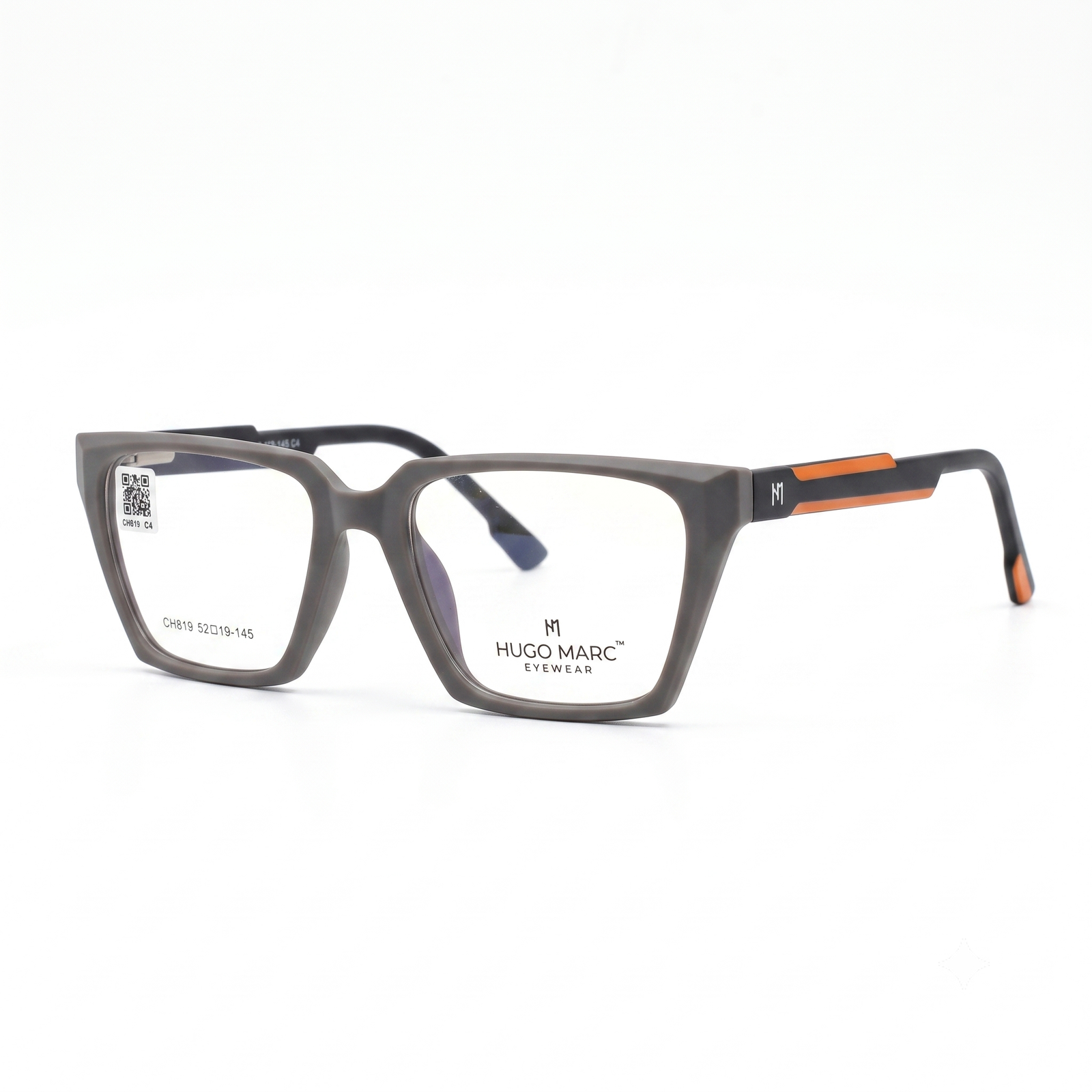 Hugo Marc HM-CH819 Premium Unisex Geometric Square Eyeglasses | Lightweight Full-Rim Optical Frame