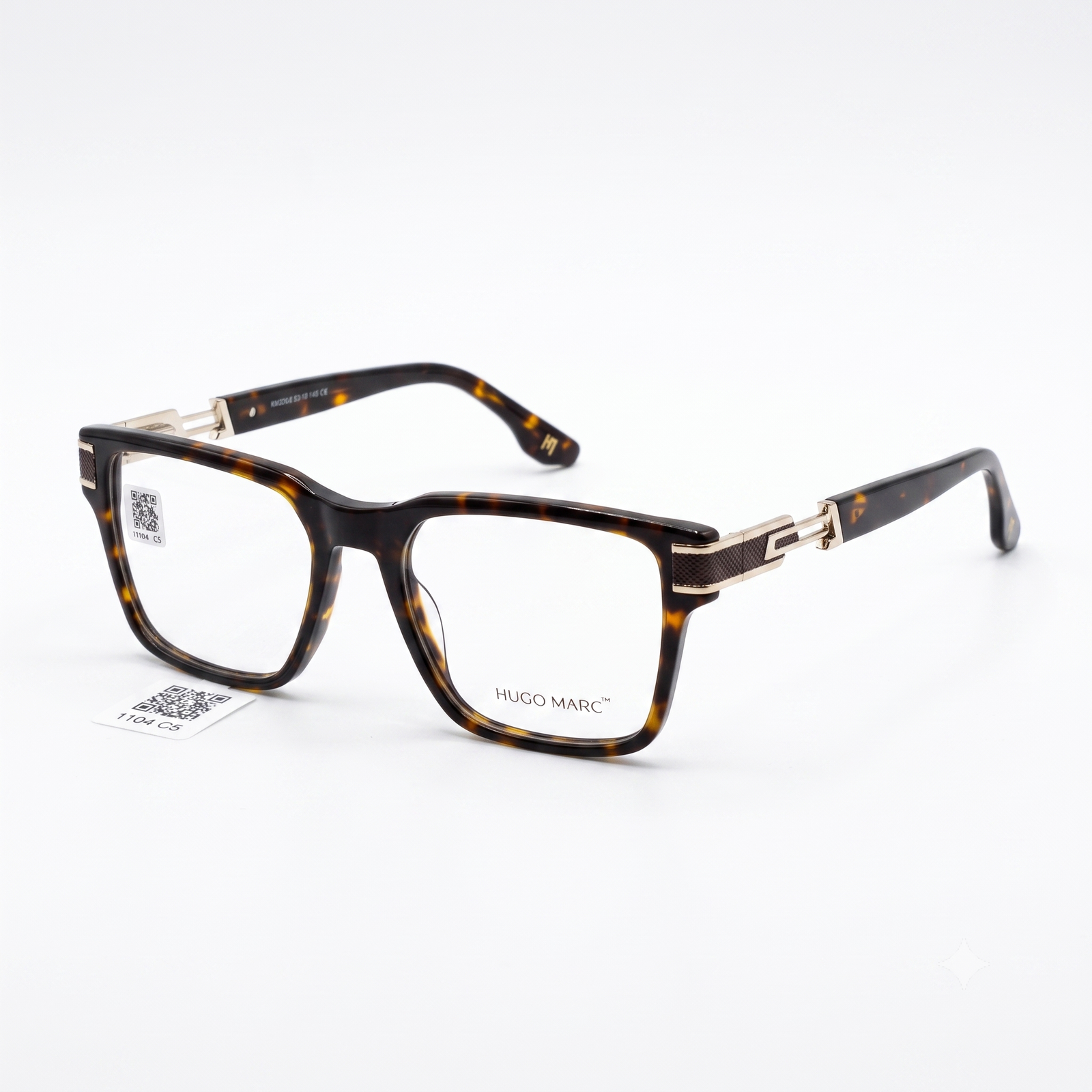 Hugo Marc HM-11104 Premium Square Full-Rim Eyeglass Frame for Men