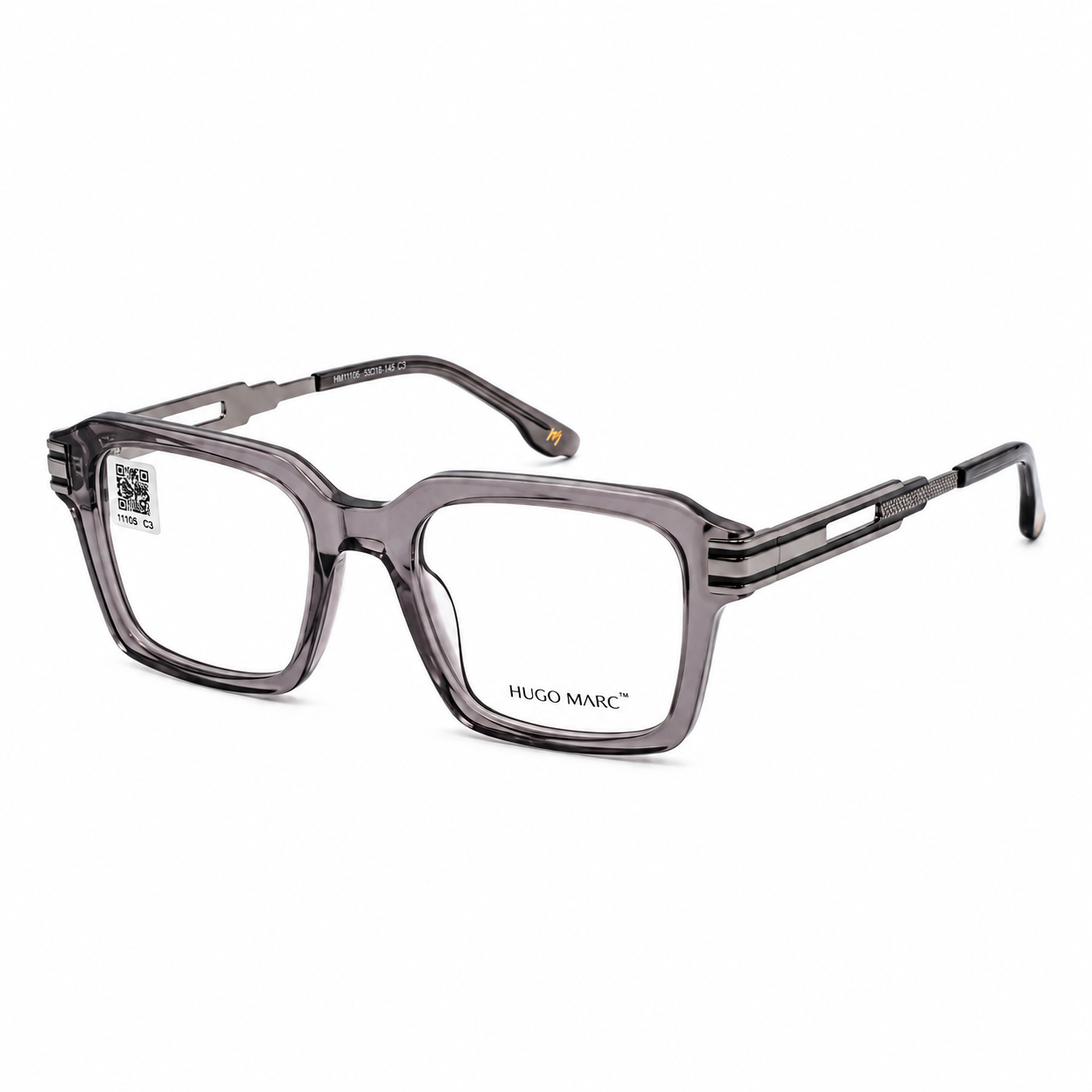 Hugo Marc HM-11105 Premium Square Full-Rim Eyeglass Frame for Men