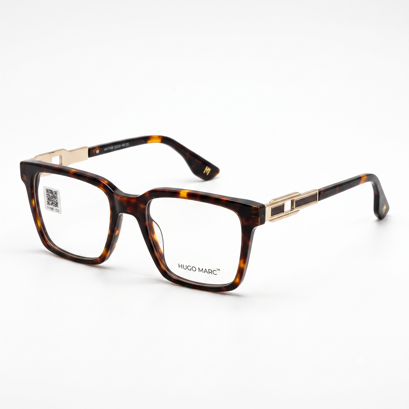 Hugo Marc HM-11106 Premium Square Full-Rim Eyeglass Frame for Men