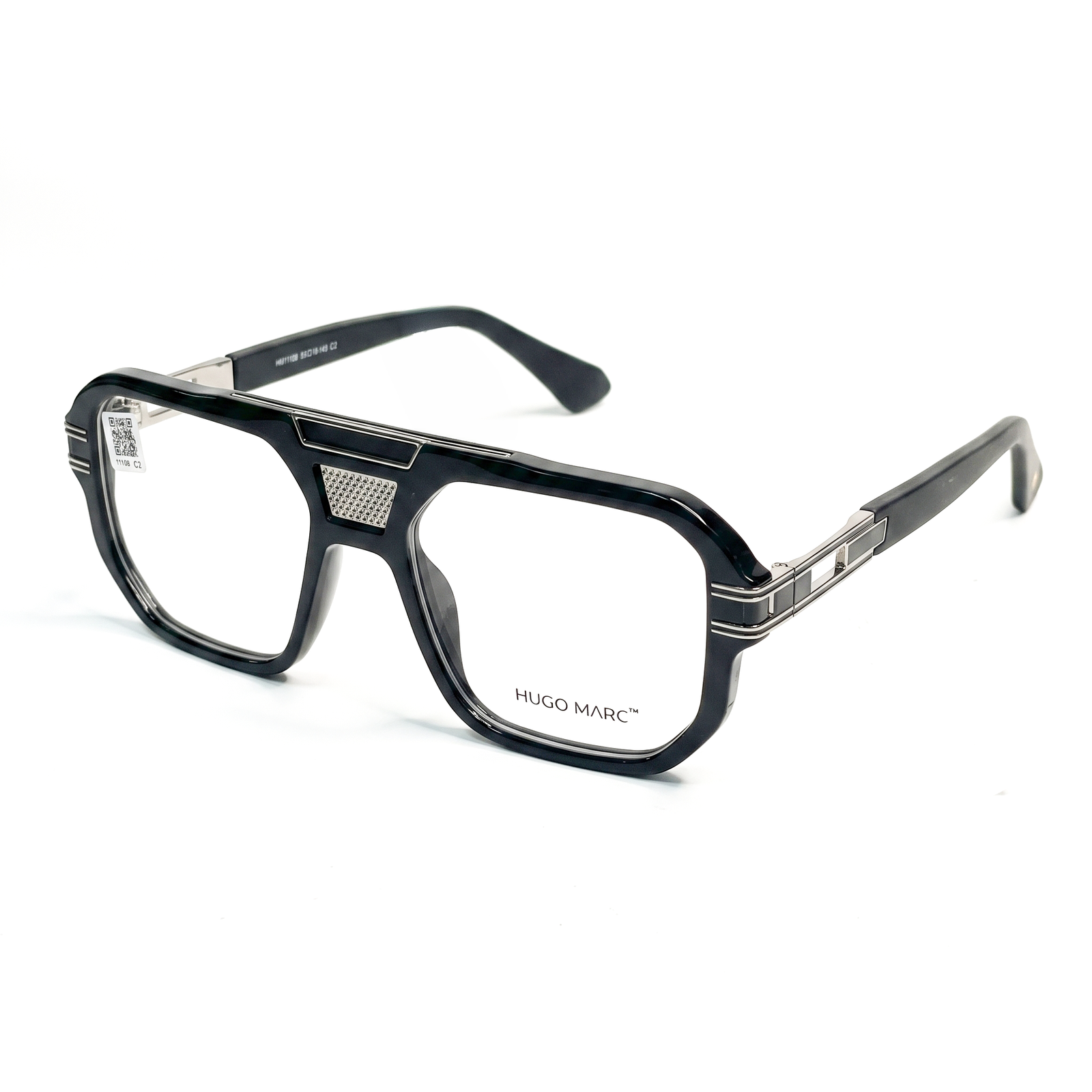 Hugo Marc HM-11108 Premium Navigator Full-Rim Eyeglass Frame for Men