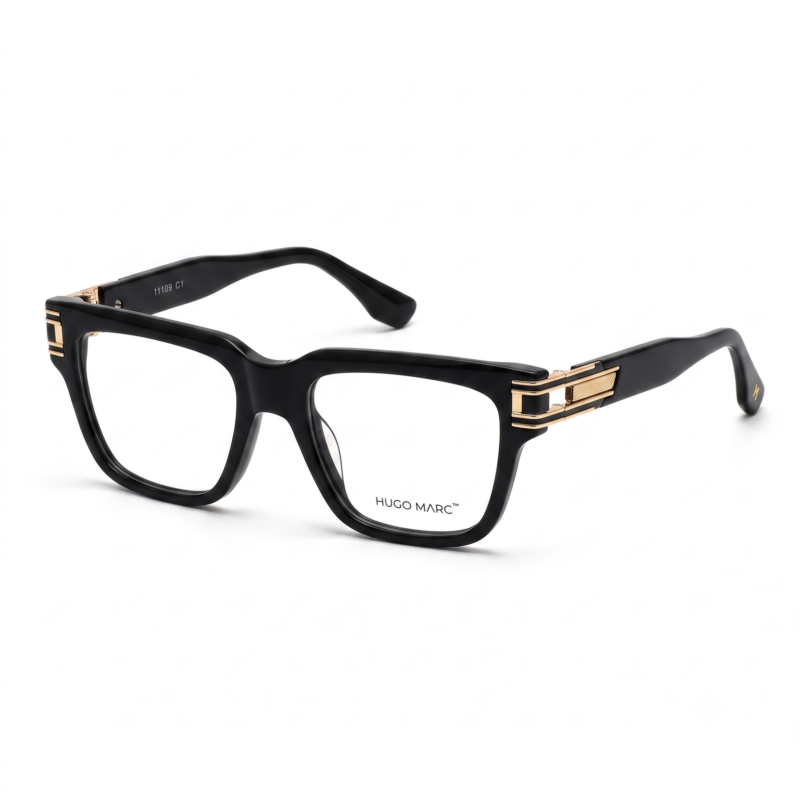 HUGO MARC HM-11109 Premium Square Full-Rim Eyeglass Frame for Men