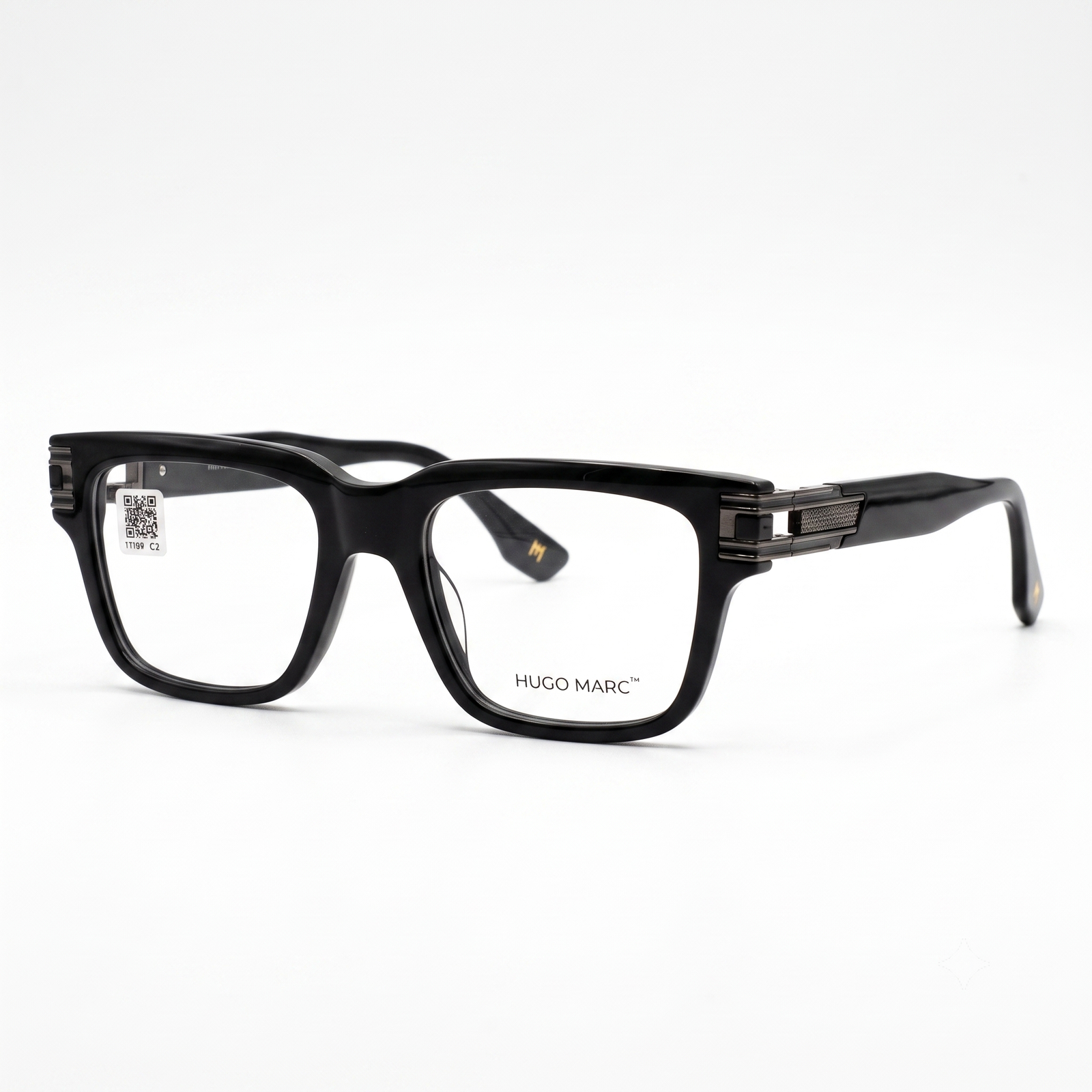 HUGO MARC HM-11109 Premium Square Full-Rim Eyeglass Frame for Men