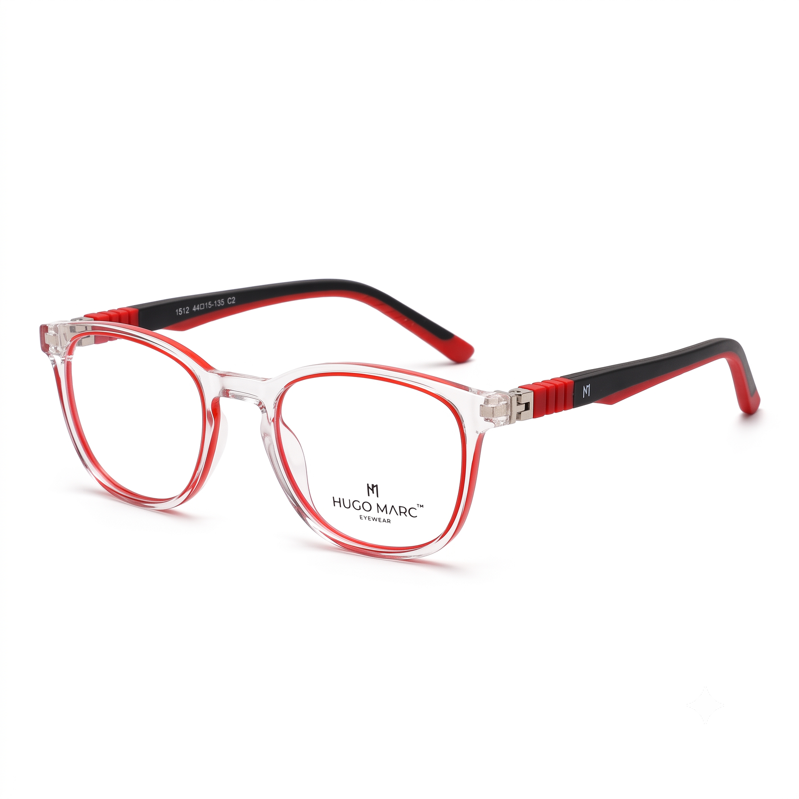 Hugo Marc HM-1512 Premium Unisex Square Eyeglasses | Lightweight Full-Rim Optical Frame