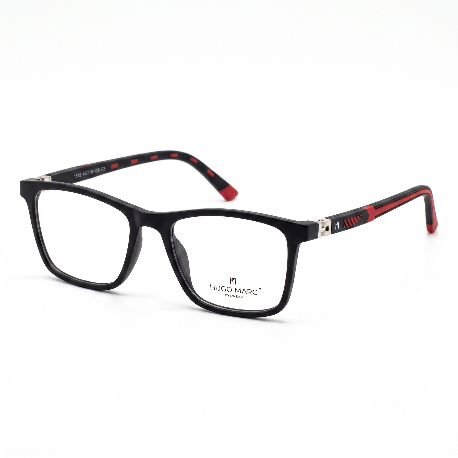 Hugo Marc HM-1515 Premium Unisex Square Eyeglasses | Lightweight Full-Rim Optical Frame