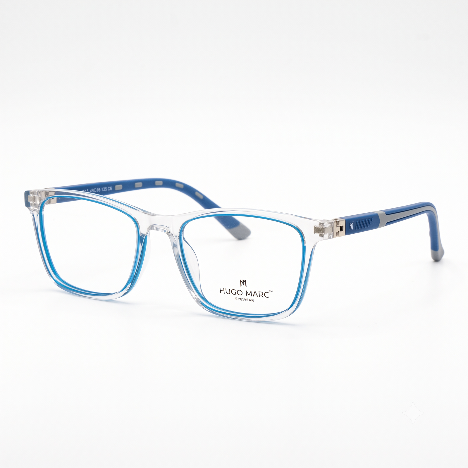 Hugo Marc HM-1515 Premium Unisex Square Eyeglasses | Lightweight Full-Rim Optical Frame