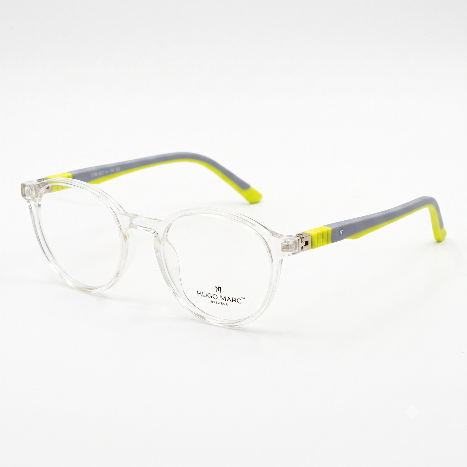 Hugo Marc HM-1516 Premium Unisex Round Eyeglasses | Lightweight Full-Rim Optical Frame