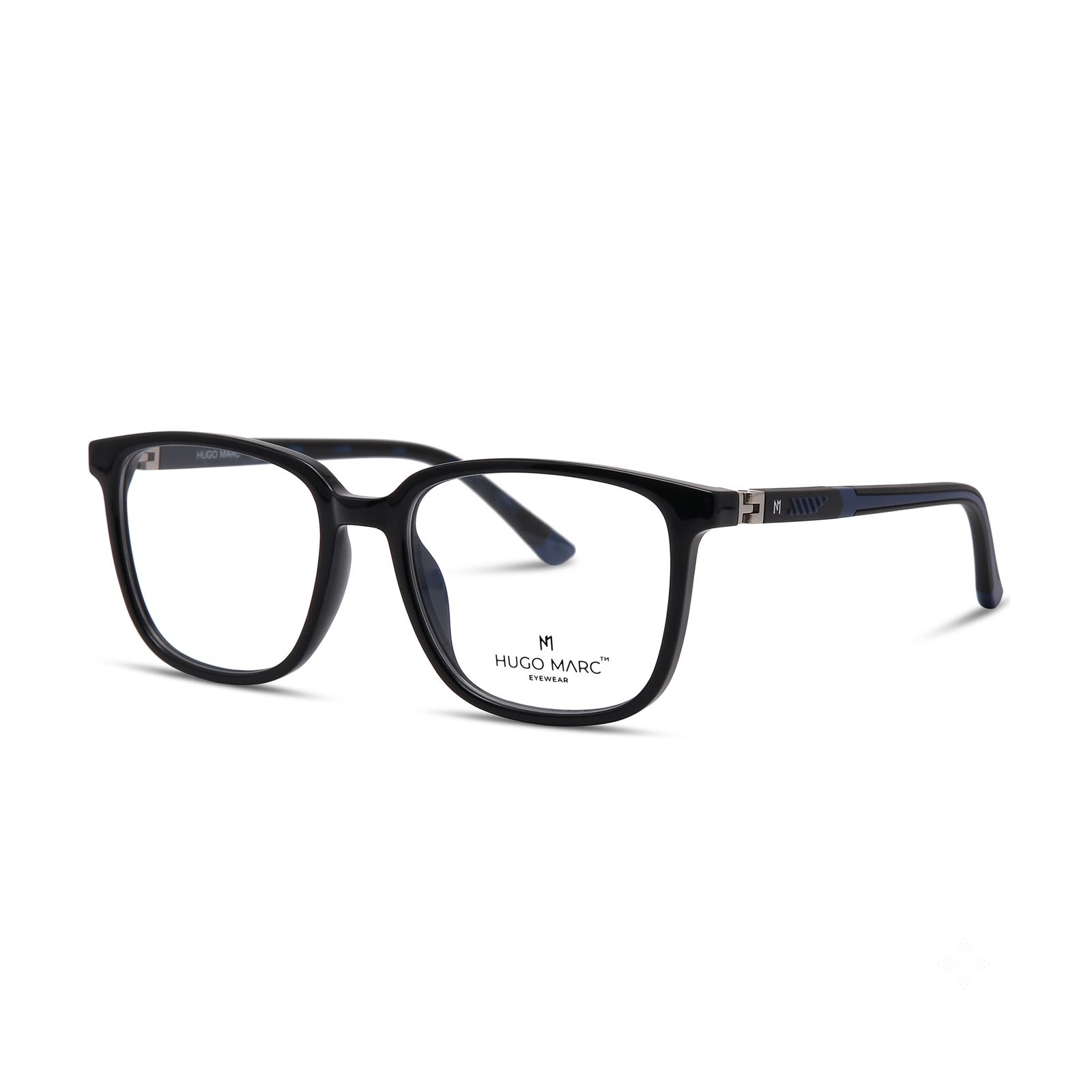 Hugo Marc HM-1518 Lightweight Square Full-Rim Eyeglass Frame for Men & Women