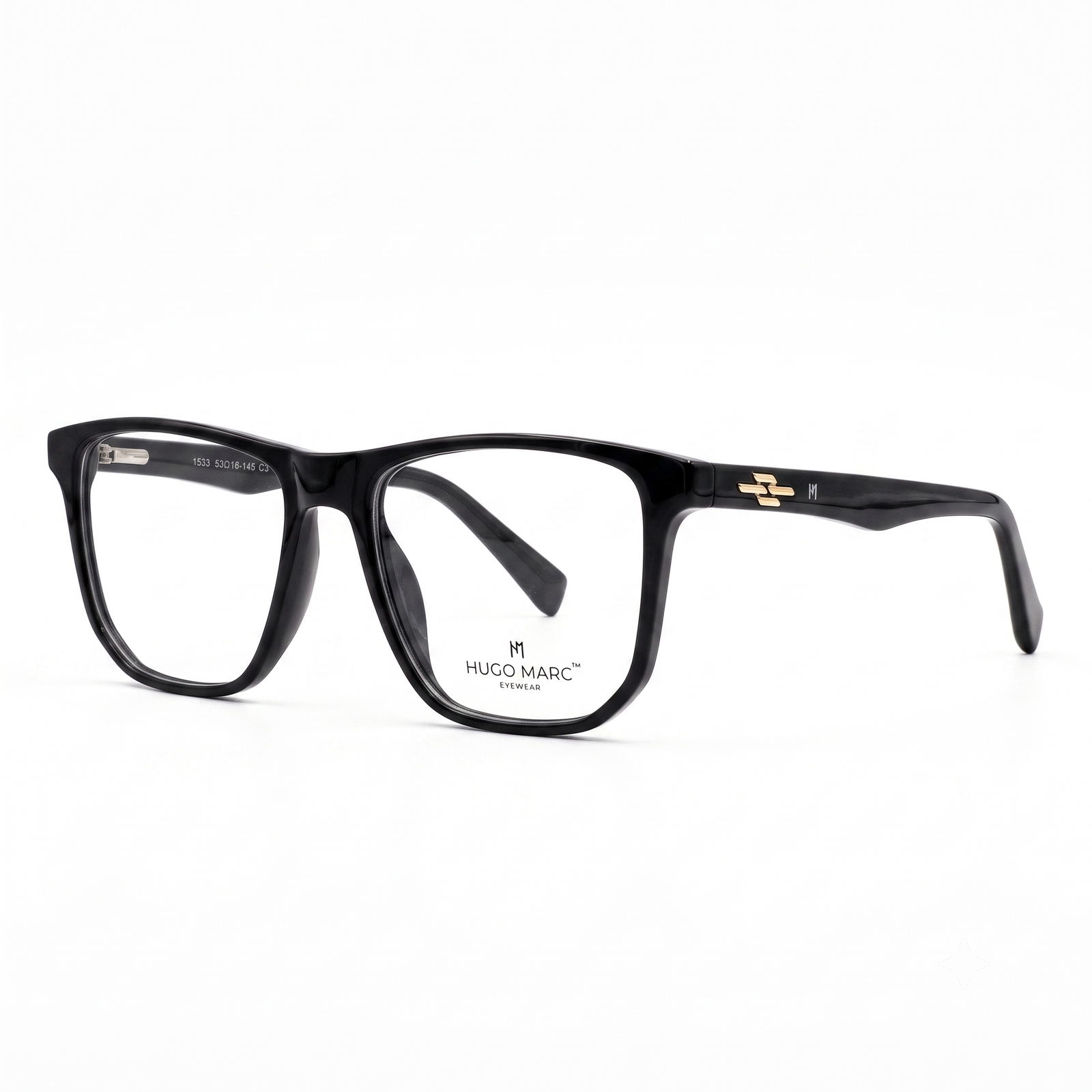 HUGO MARC HM-1533 Premium Square Eyeglasses for Men & Women | Lightweight Acetate Full-Rim Optical Frame