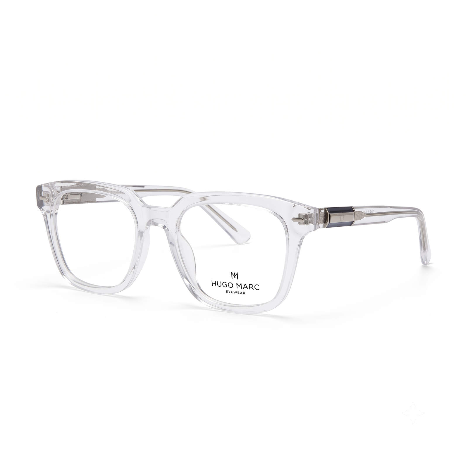 Hugo Marc HM-1539 Premium Geometric Square Full Rim Eyeglasses for Men & Women