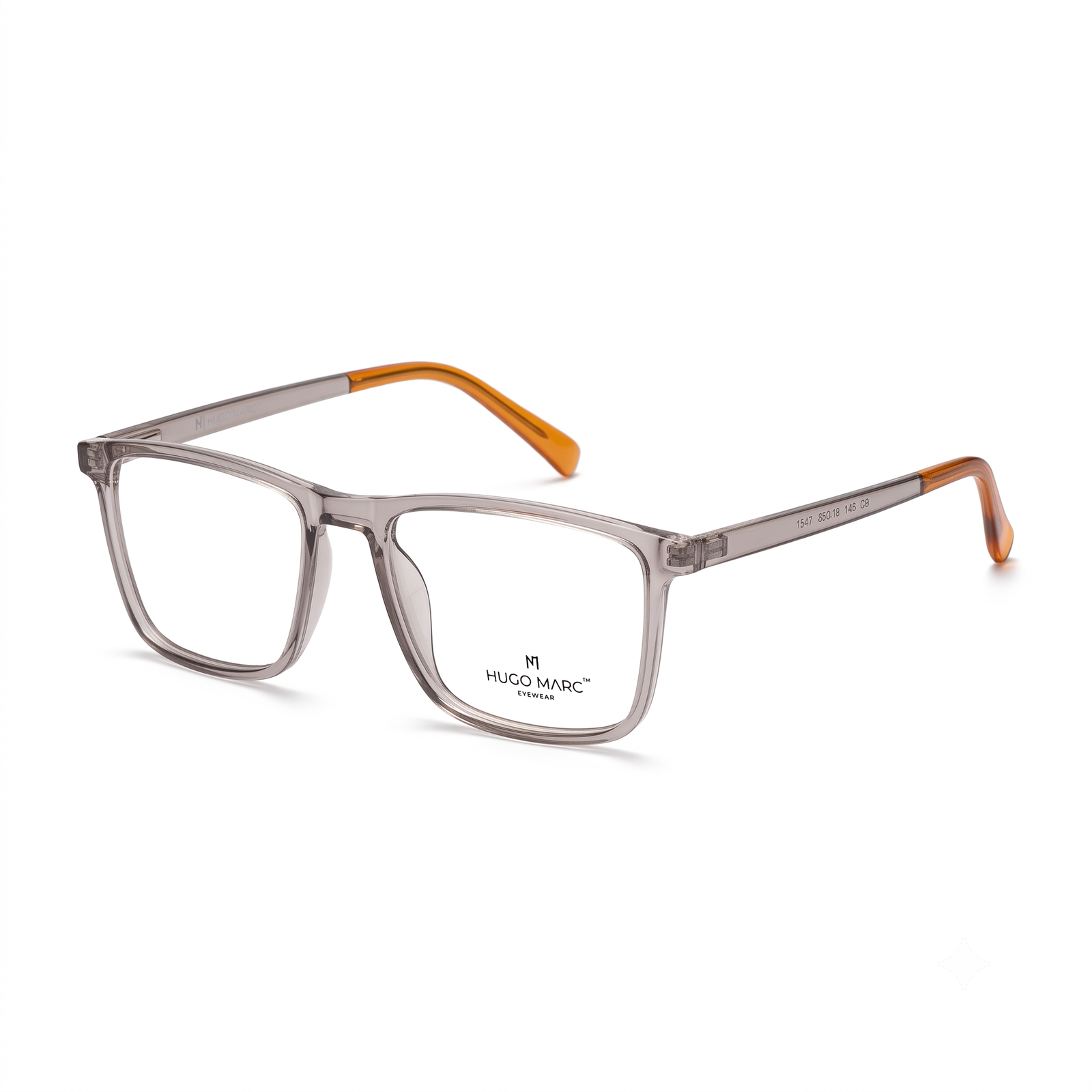 HUGO MARC HM-1547 Premium Rectangular Full-Rim Eyeglasses for Men & Women