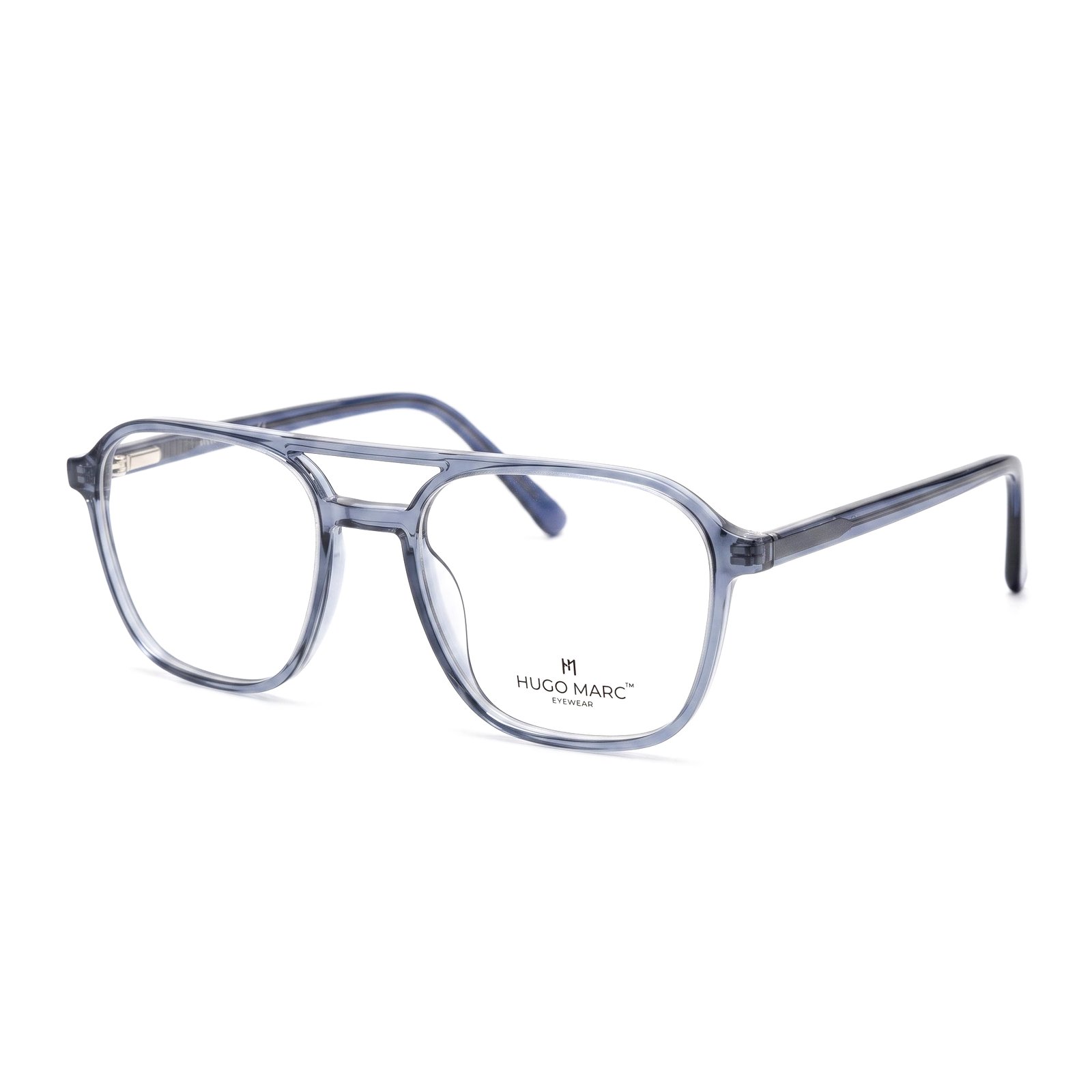 HUGO MARC HM-1550 Premium Oversized Aviator Square Eyeglass Frame for Men & Women