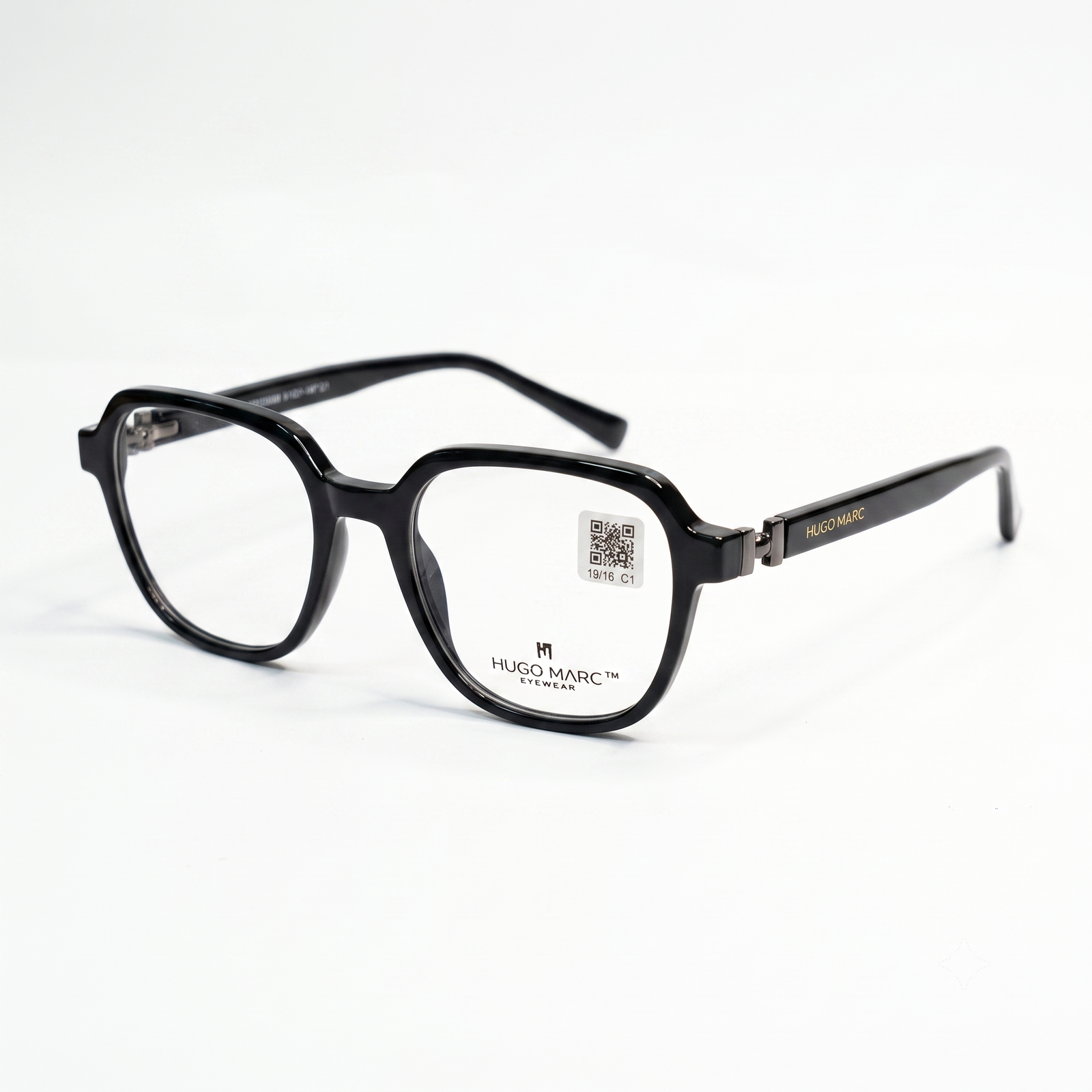 Hugo Marc HM-1618 Premium Geometric Full-Rim Eyeglass Frame for Women