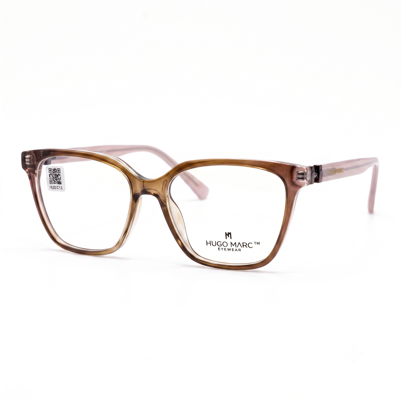 Hugo Marc HM-1620 Premium Square Full-Rim Eyeglass Frame for Women