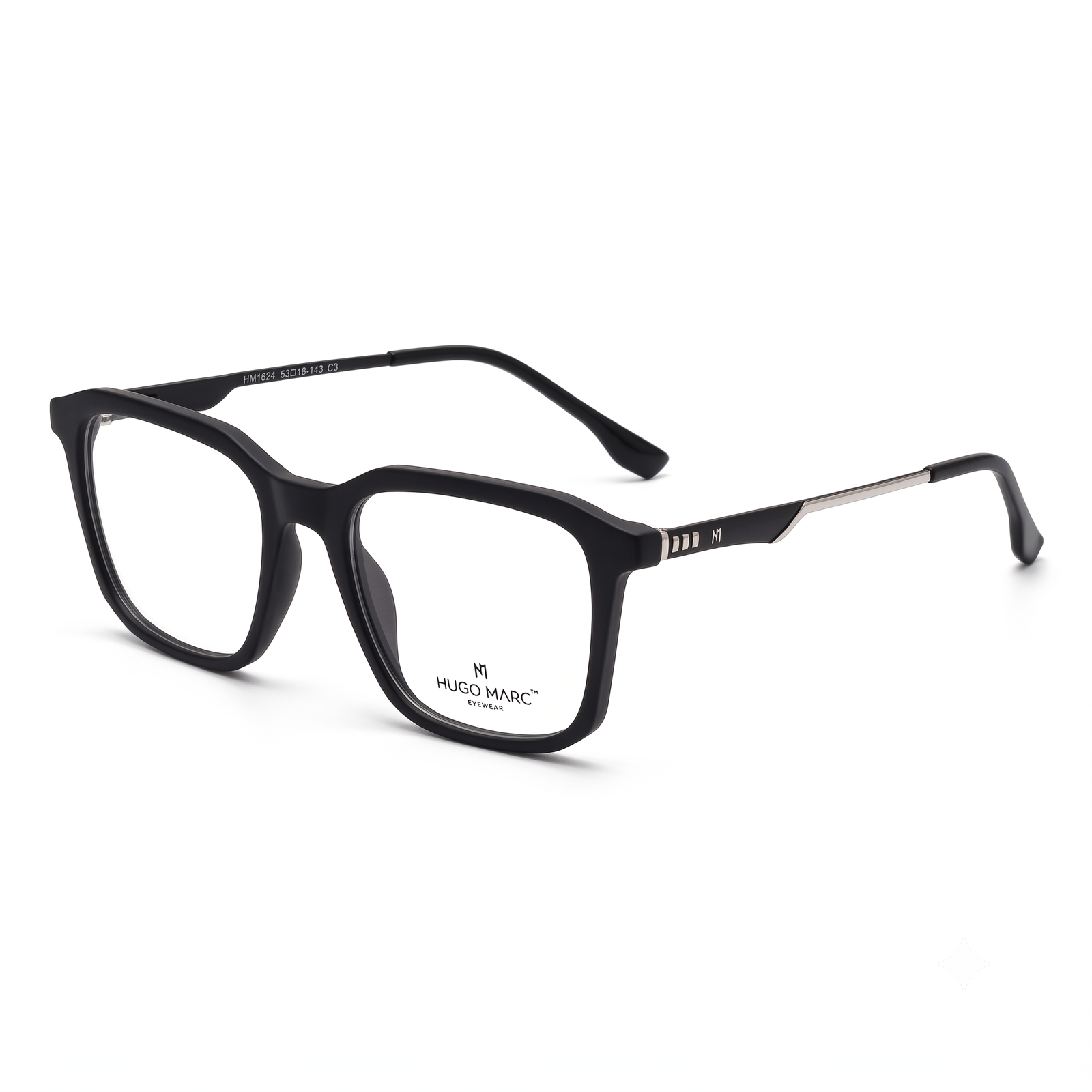 Hugo Marc HM-1624 Premium Square Full-Rim Eyeglass Frame for Men