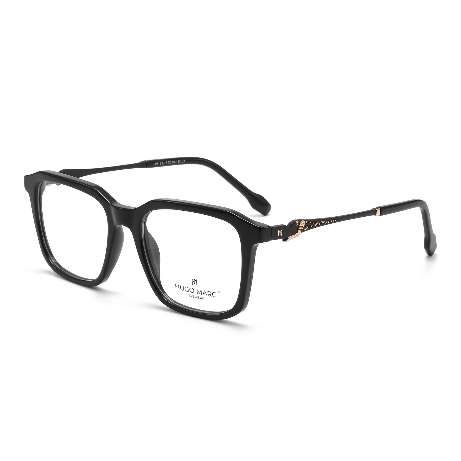 Hugo Marc HM-1633 Premium Square Full-Rim Eyeglasses for Women