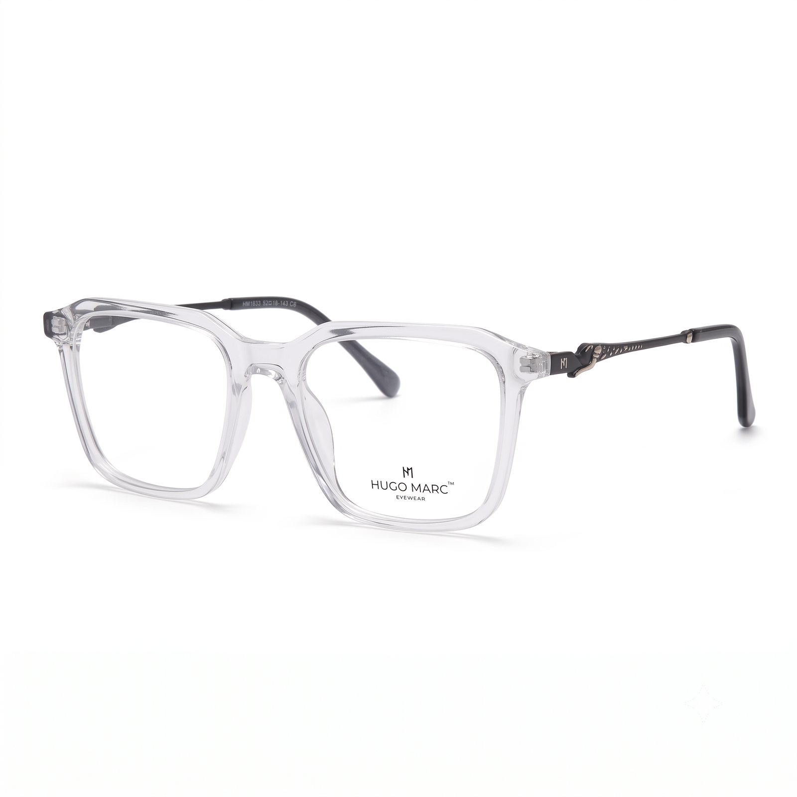 Hugo Marc HM-1633 Premium Square Full-Rim Eyeglasses for Women