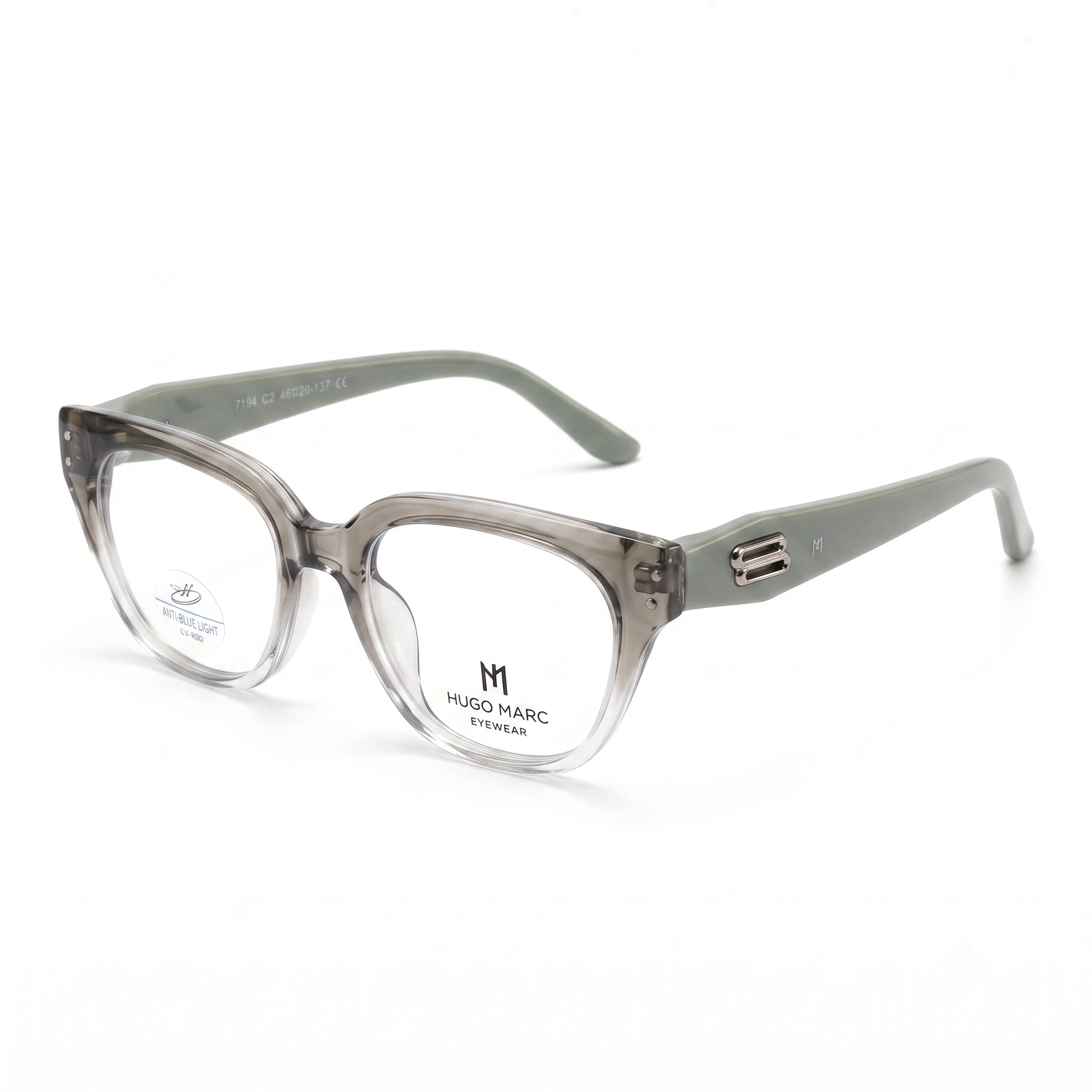 Hugo Marc HM-7194 Premium Square Anti Blue Light Eyeglasses | Lightweight Full-Rim UV400 Optical Frame