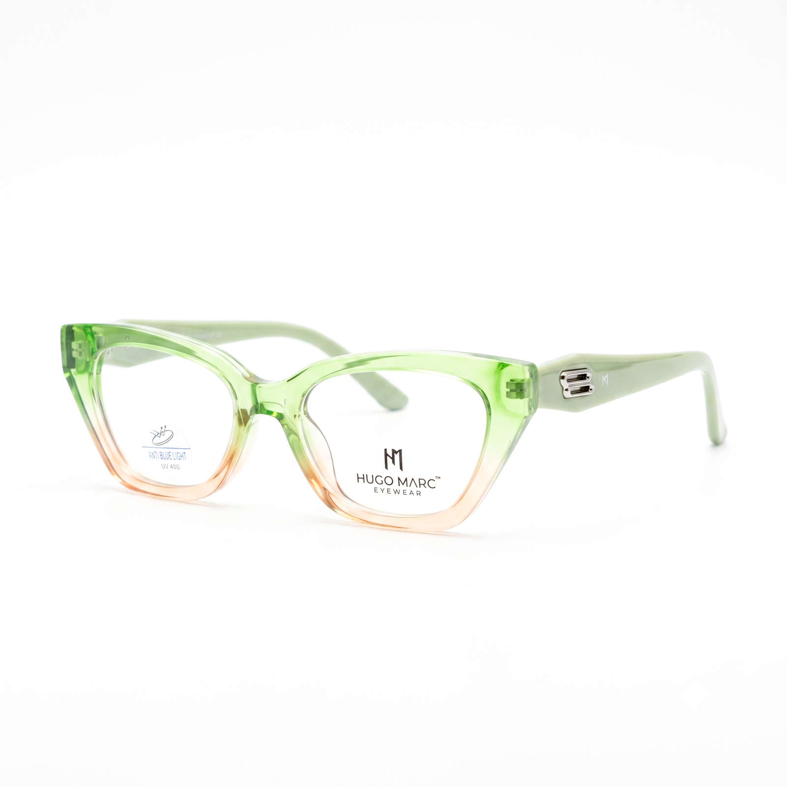 Hugo Marc HM-7195 Premium Cat-Eye Anti Blue Light Eyeglasses | Lightweight Full-Rim UV400 Optical Frame