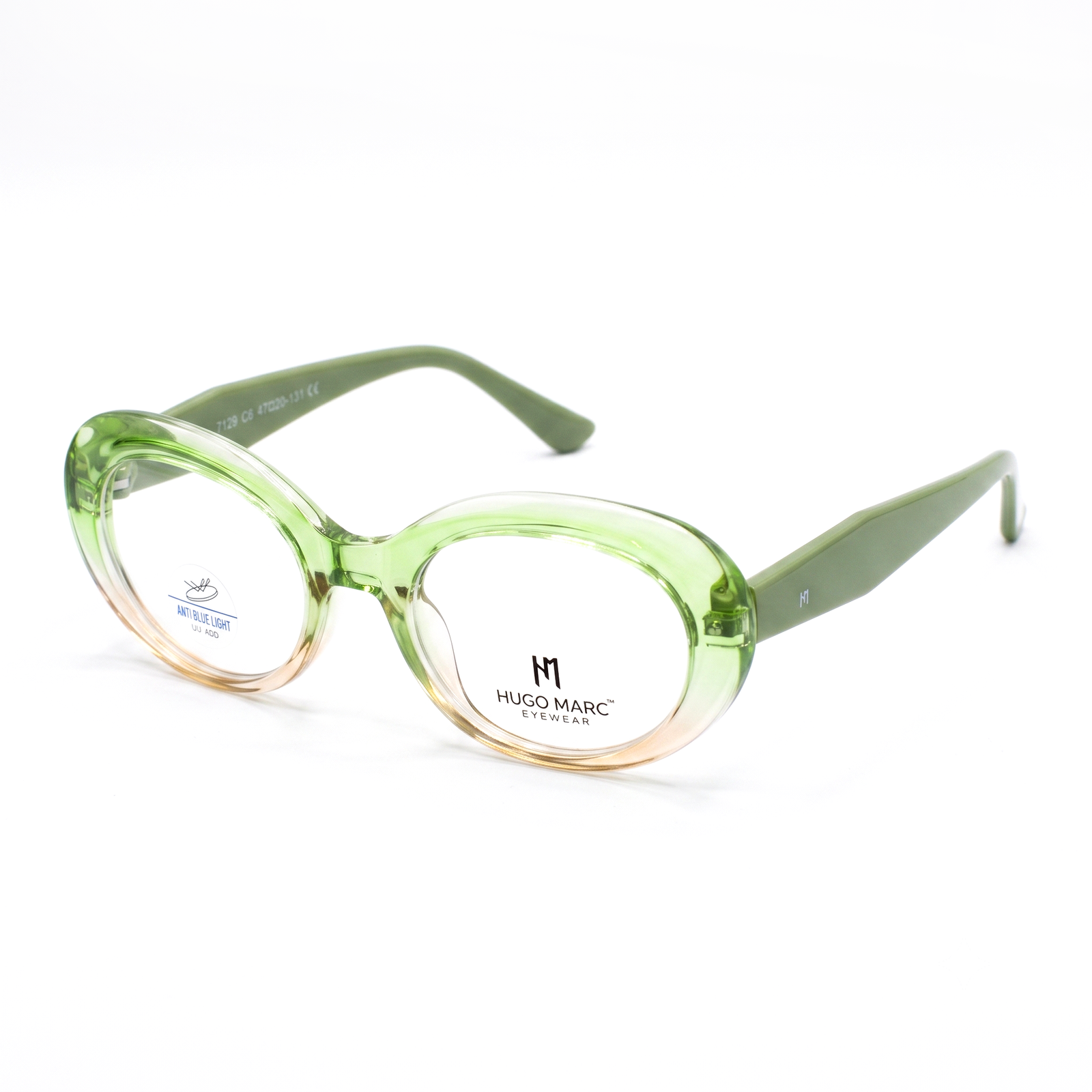 Hugo Marc HM-7129 Women’s Round Eyeglasses | Stylish Oversized Anti Blue Light Frame