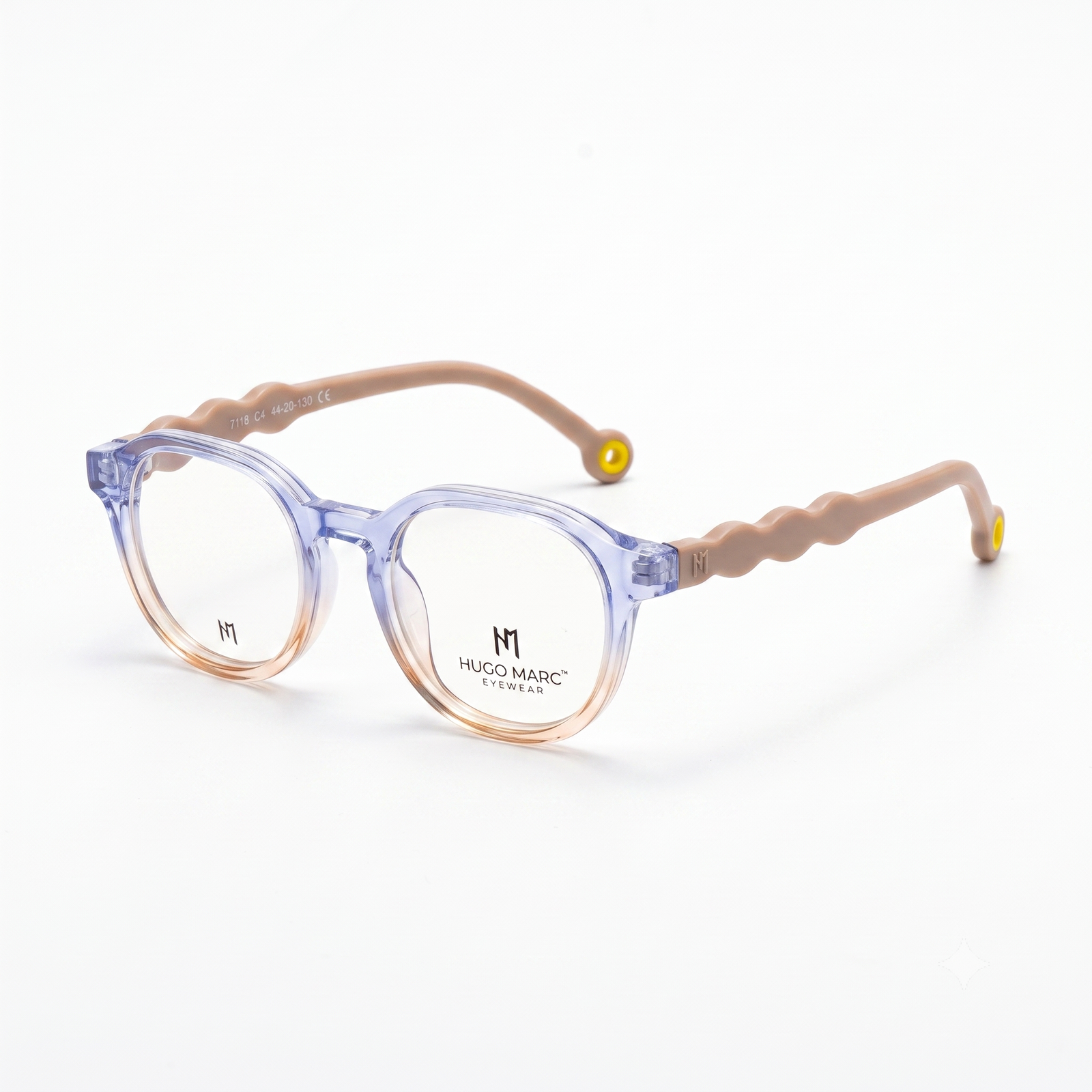 Hugo Marc HM-7118 Kids Round Rectangle Eyeglasses | Anti Blue Light UV 400