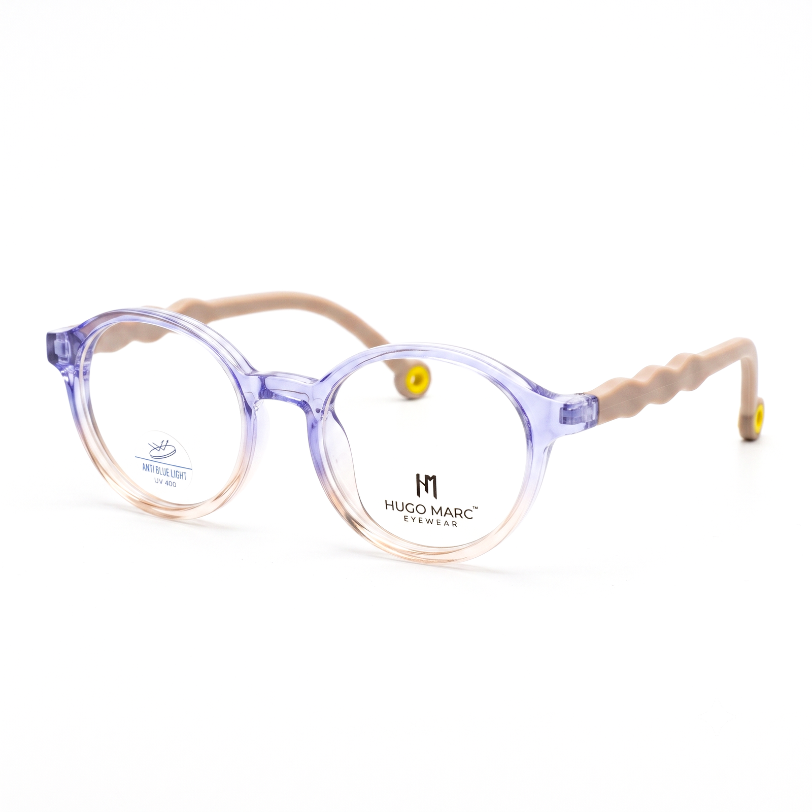 Hugo Marc HM-7059 Kids Round Anti Blue Light Eyeglasses | Stylish Transparent Frame - Image 4