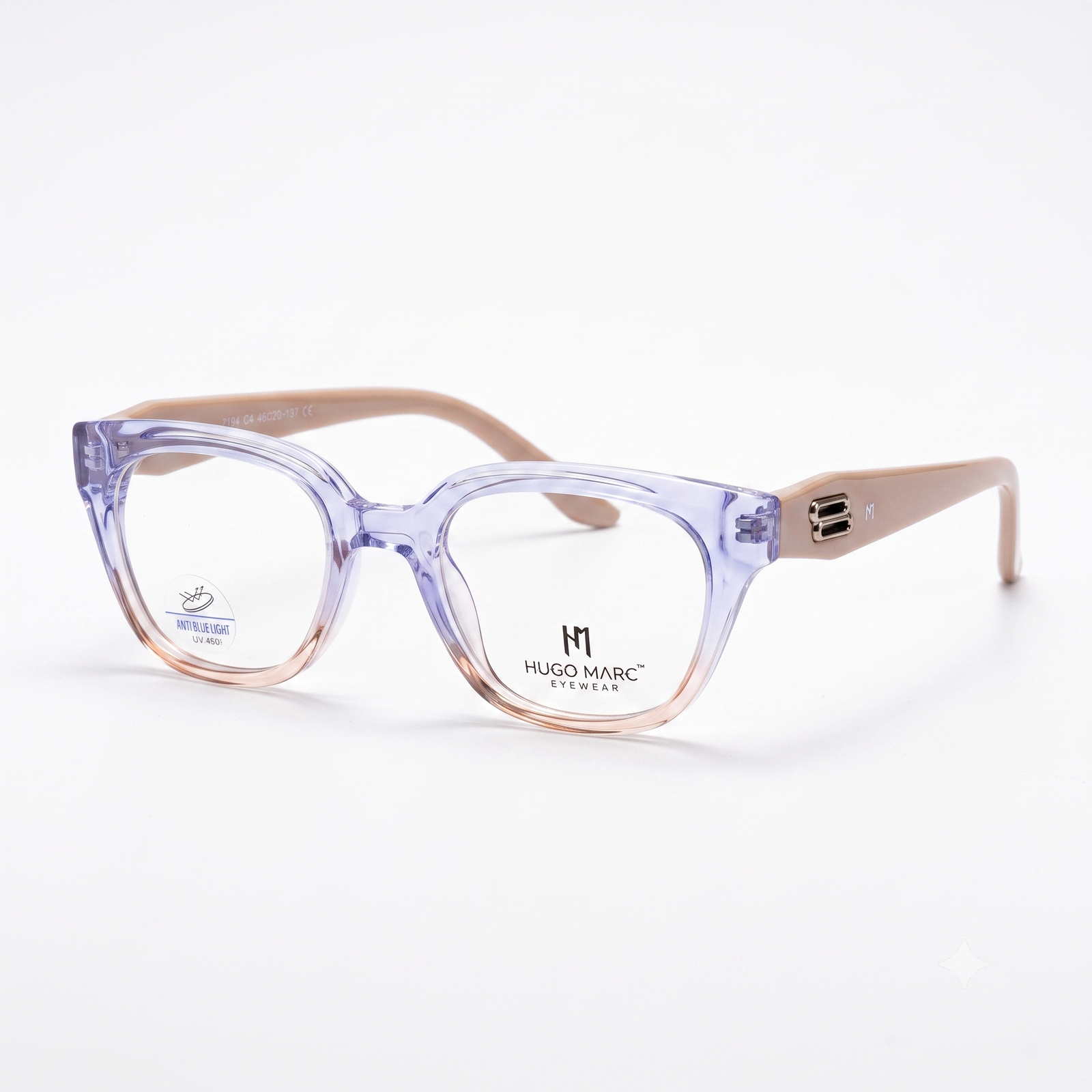 Hugo Marc HM-7194 Kids Square Eyeglasses | Stylish Anti Blue Light UV 400 Frame