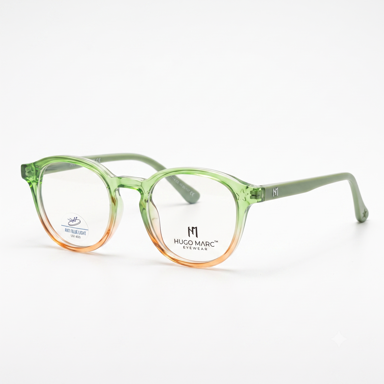 Hugo Marc HM-7114 Kids Round Eyeglasses | Transparent Anti Blue Light Frame
