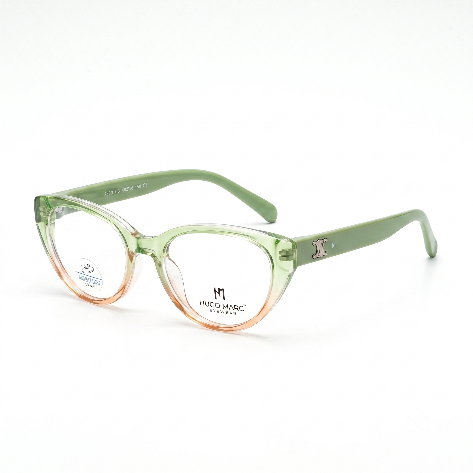 Hugo Marc HM-7200 Kids Cat Eye Eyeglasses | Stylish Anti Blue Light UV 400 Frame
