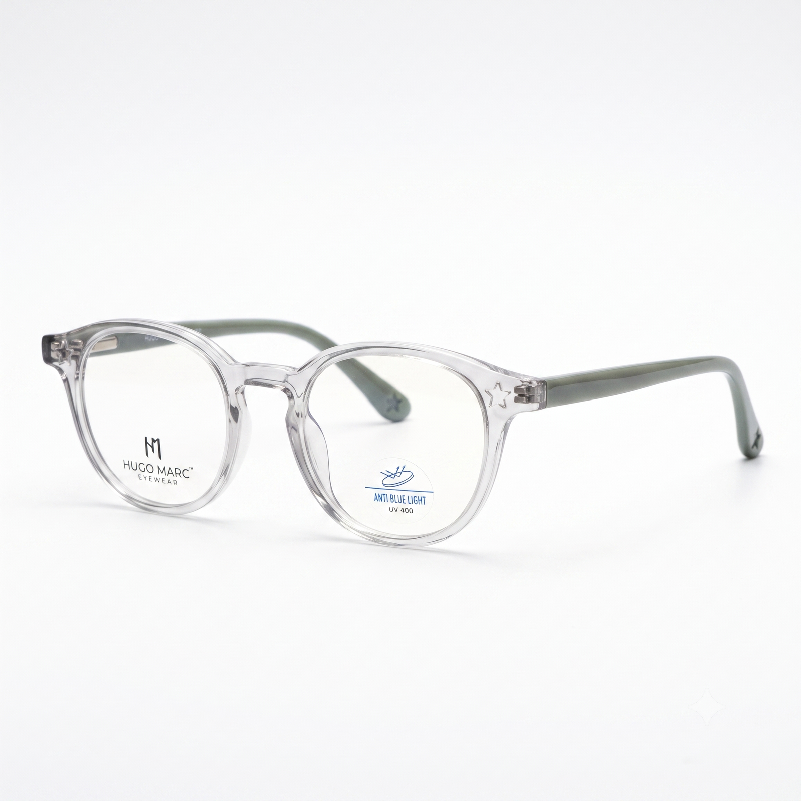 Hugo Marc HM-7114 Kids Round Eyeglasses | Transparent Anti Blue Light Frame