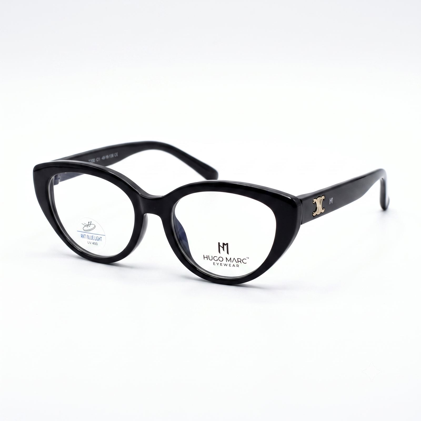 Hugo Marc HM-7200 Kids Cat Eye Eyeglasses | Stylish Anti Blue Light UV 400 Frame