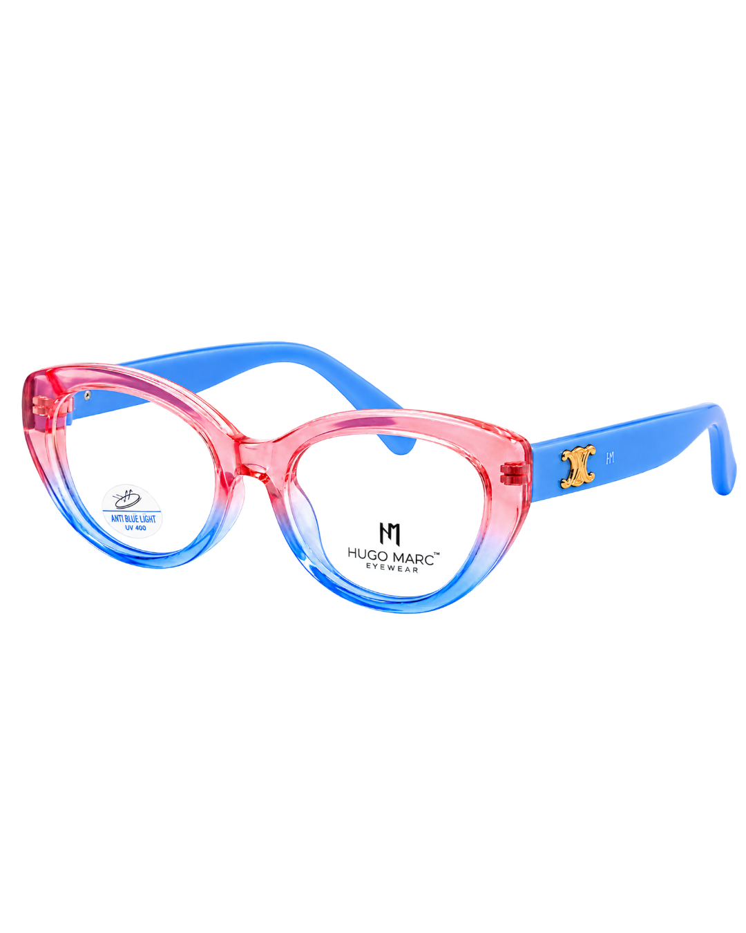 Hugo Marc HM-7200 Kids Cat Eye Eyeglasses | Stylish Anti Blue Light UV 400 Frame