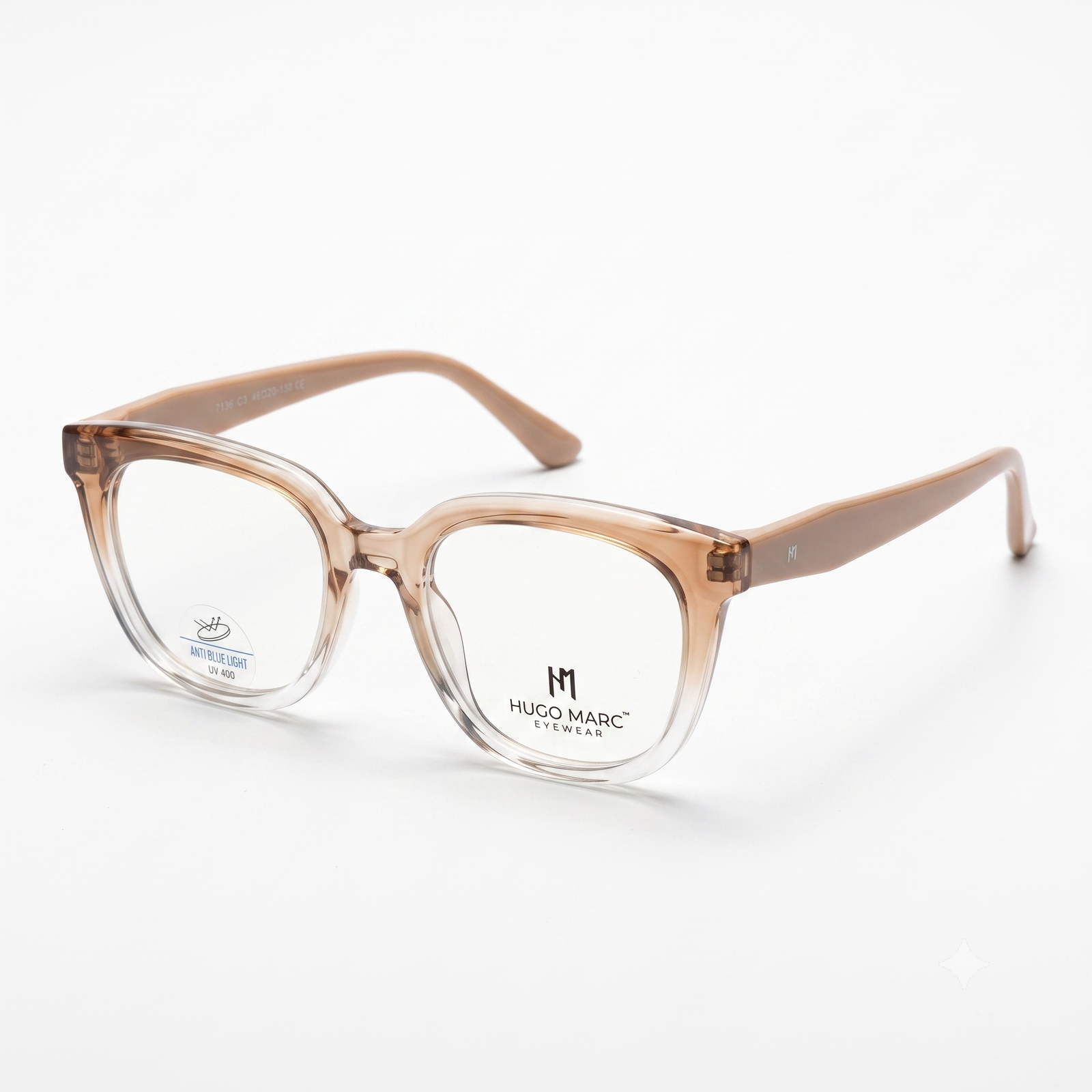 Hugo Marc HM-7136 Women’s Square Eyeglasses | Stylish Anti Blue Light Frame