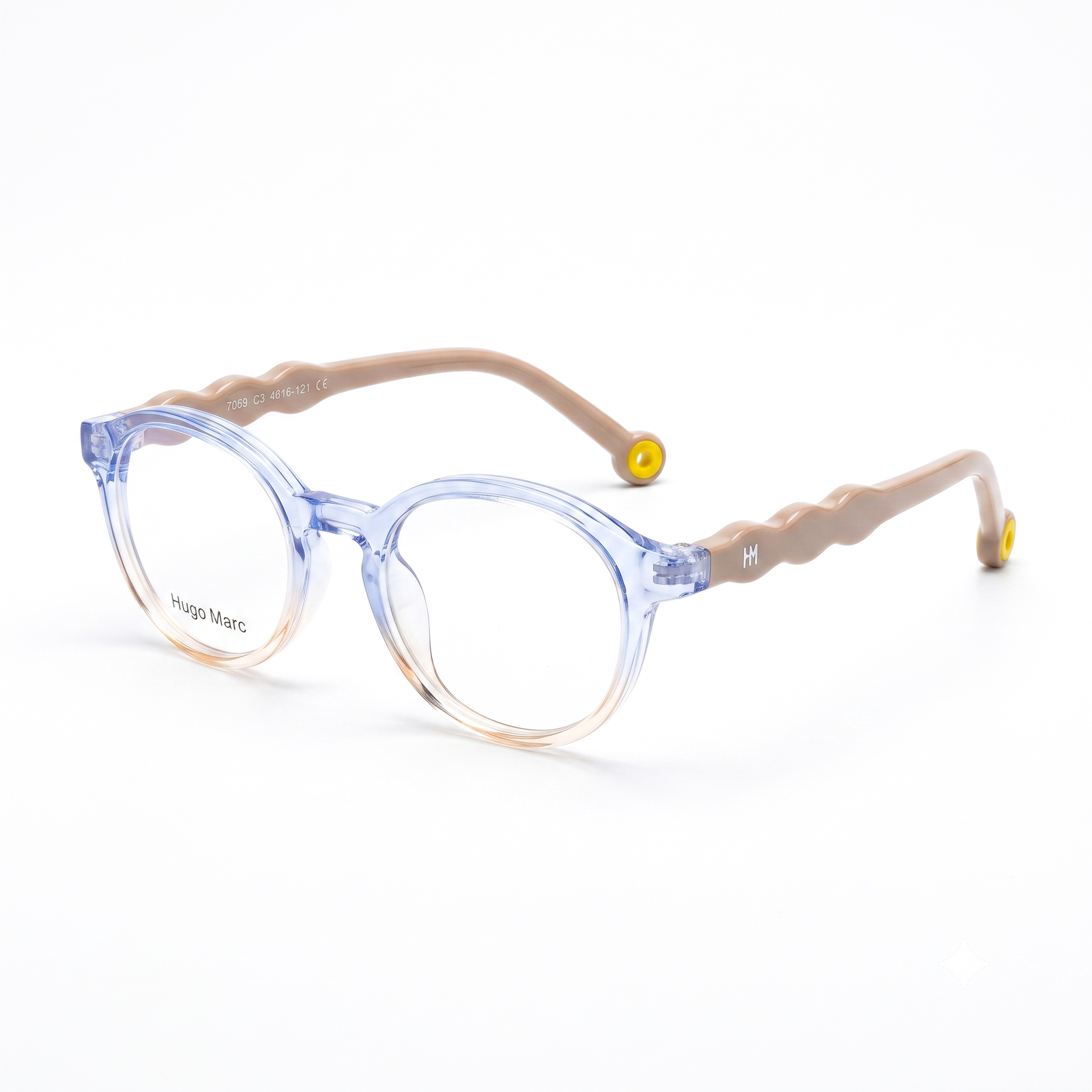 Hugo Marc HM-7059 Kids Round Anti Blue Light Eyeglasses | Stylish Transparent Frame - Image 3