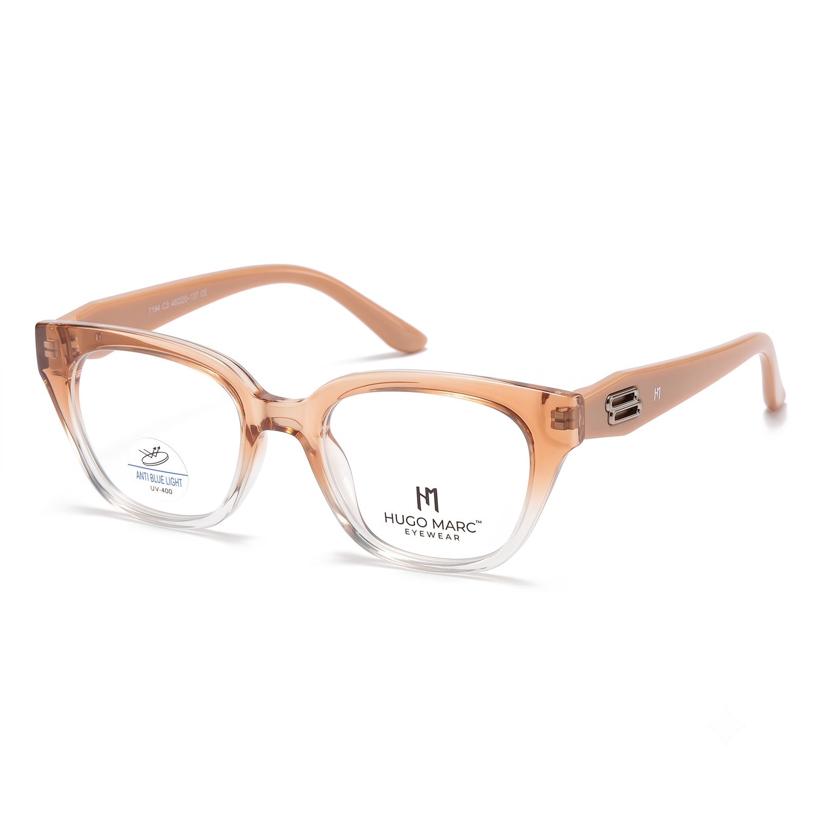 Hugo Marc HM-7194 Kids Square Eyeglasses | Stylish Anti Blue Light UV 400 Frame